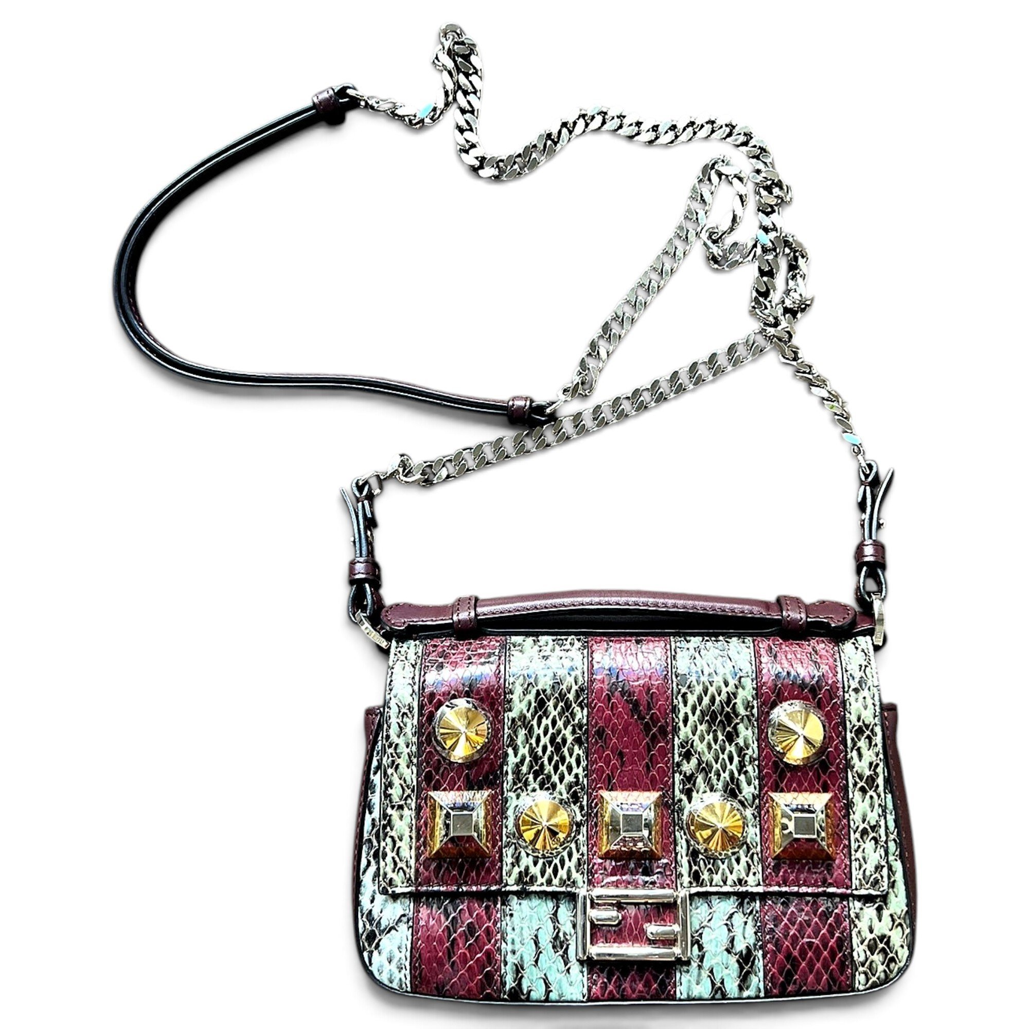 Baguette Chain Midi leather handbag