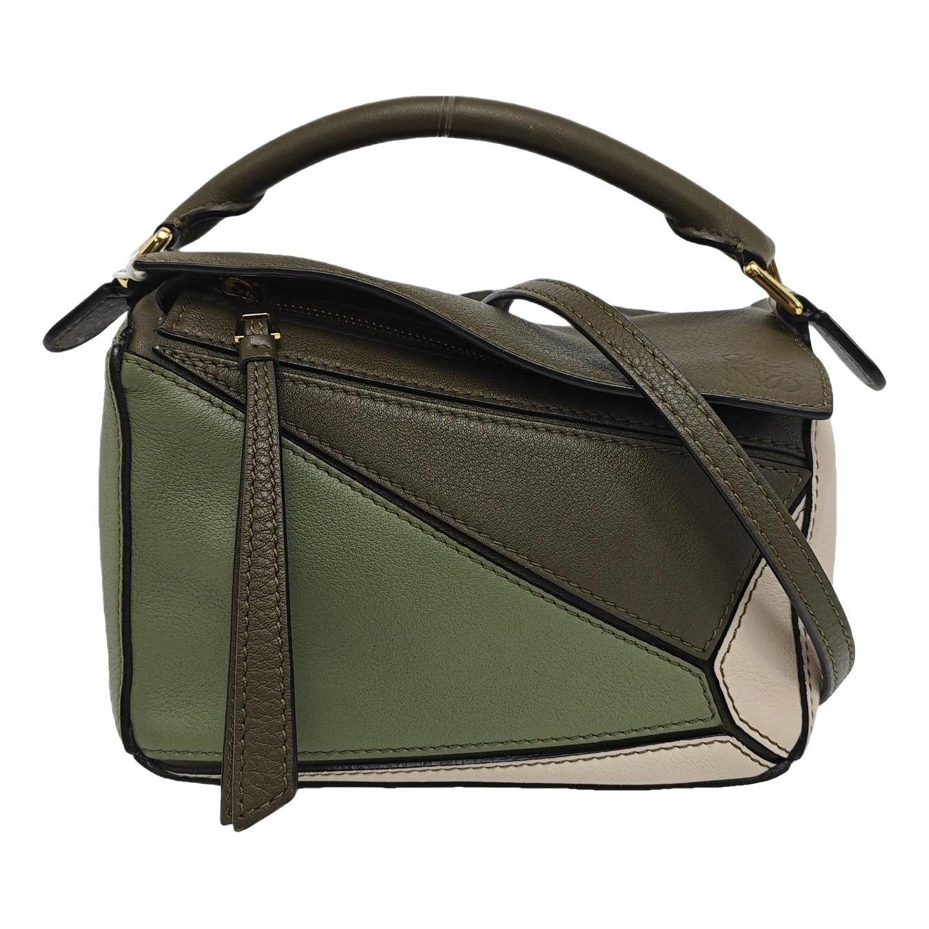Puzzle leather handbag