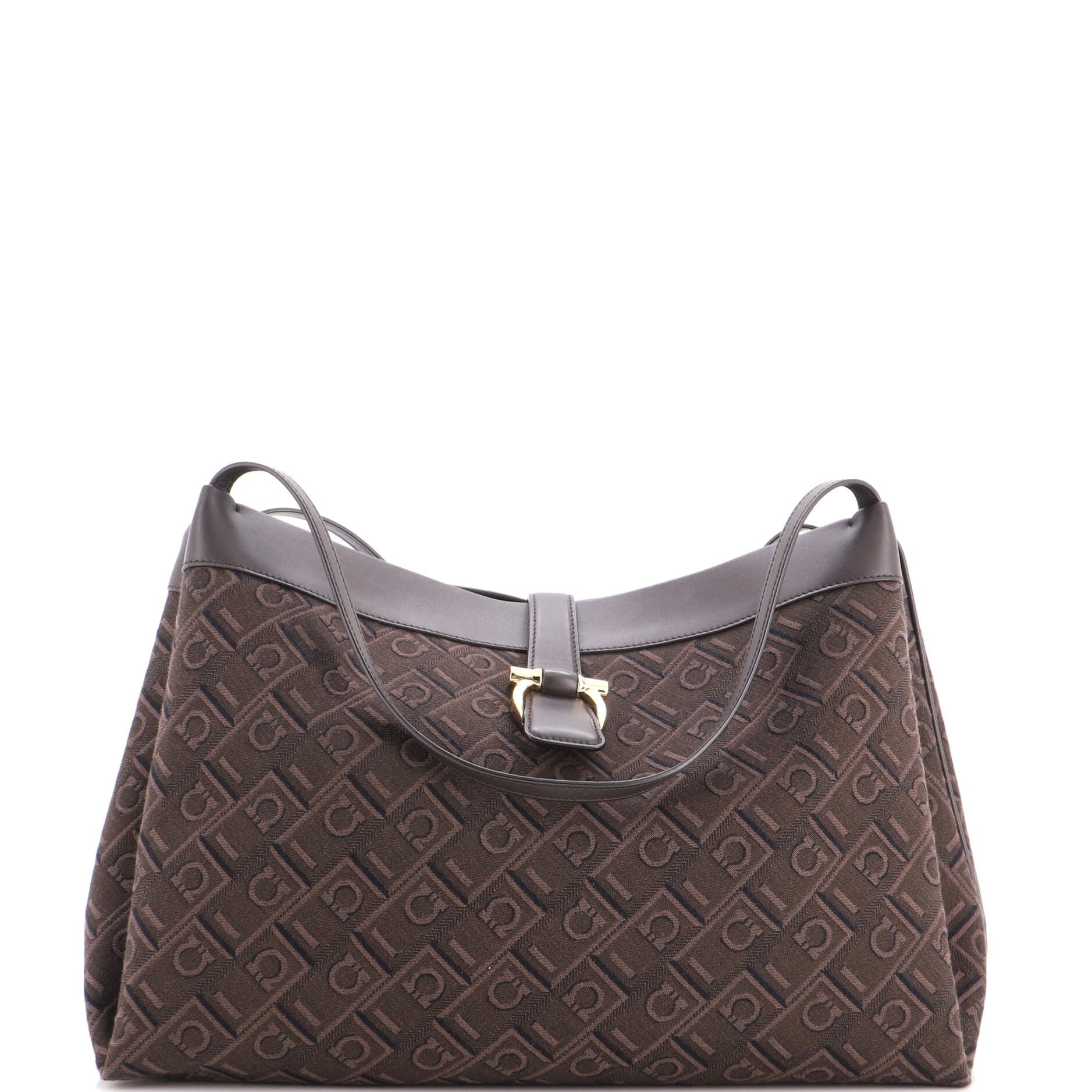 Gancini Shoulder Tote Bag Gancini Jacquard Medium