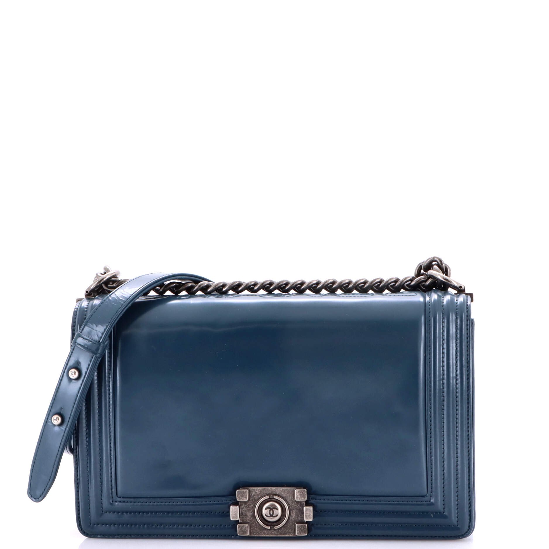 Reverso Boy Flap Bag Glazed Calfskin Old Medium