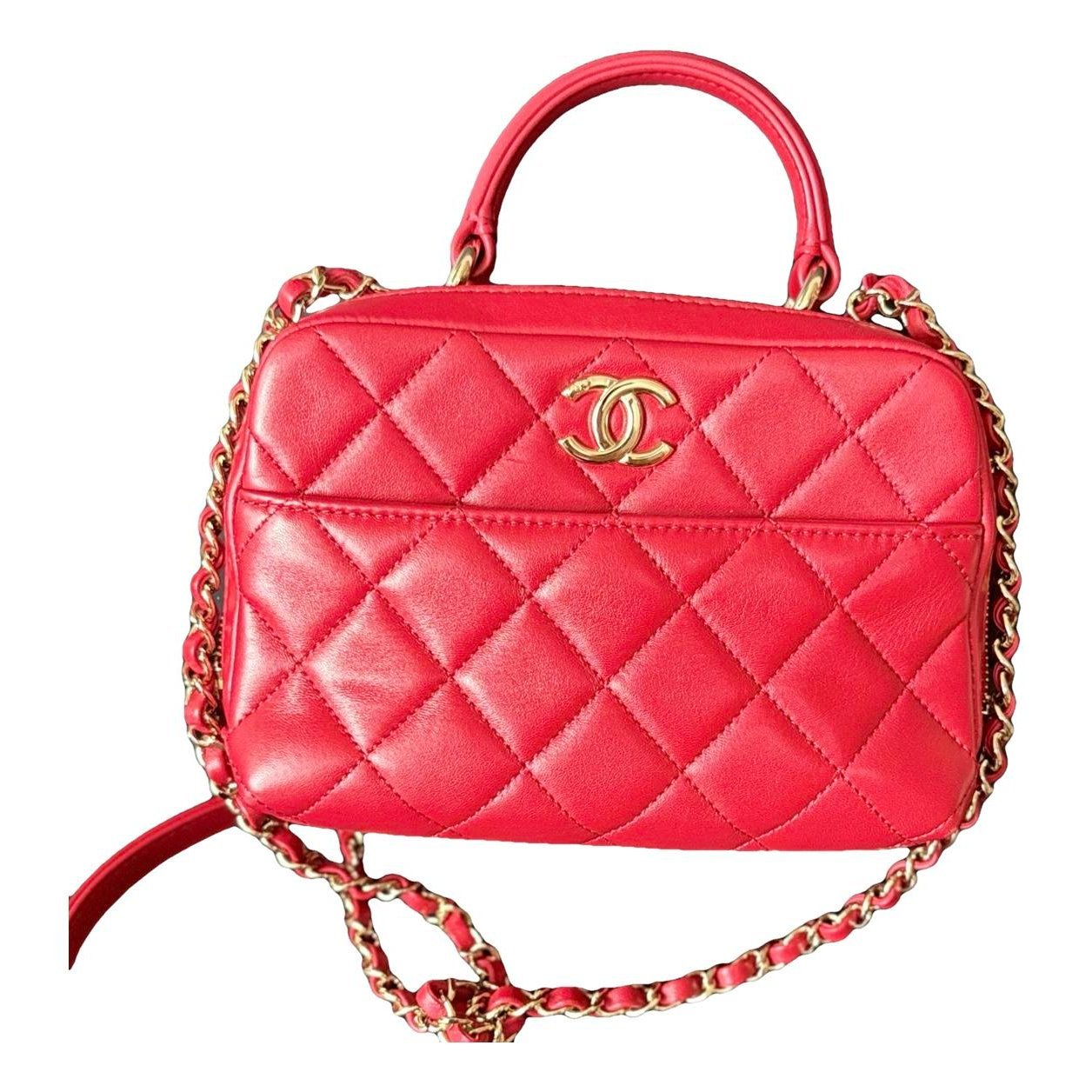 Trendy CC Bowler leather handbag