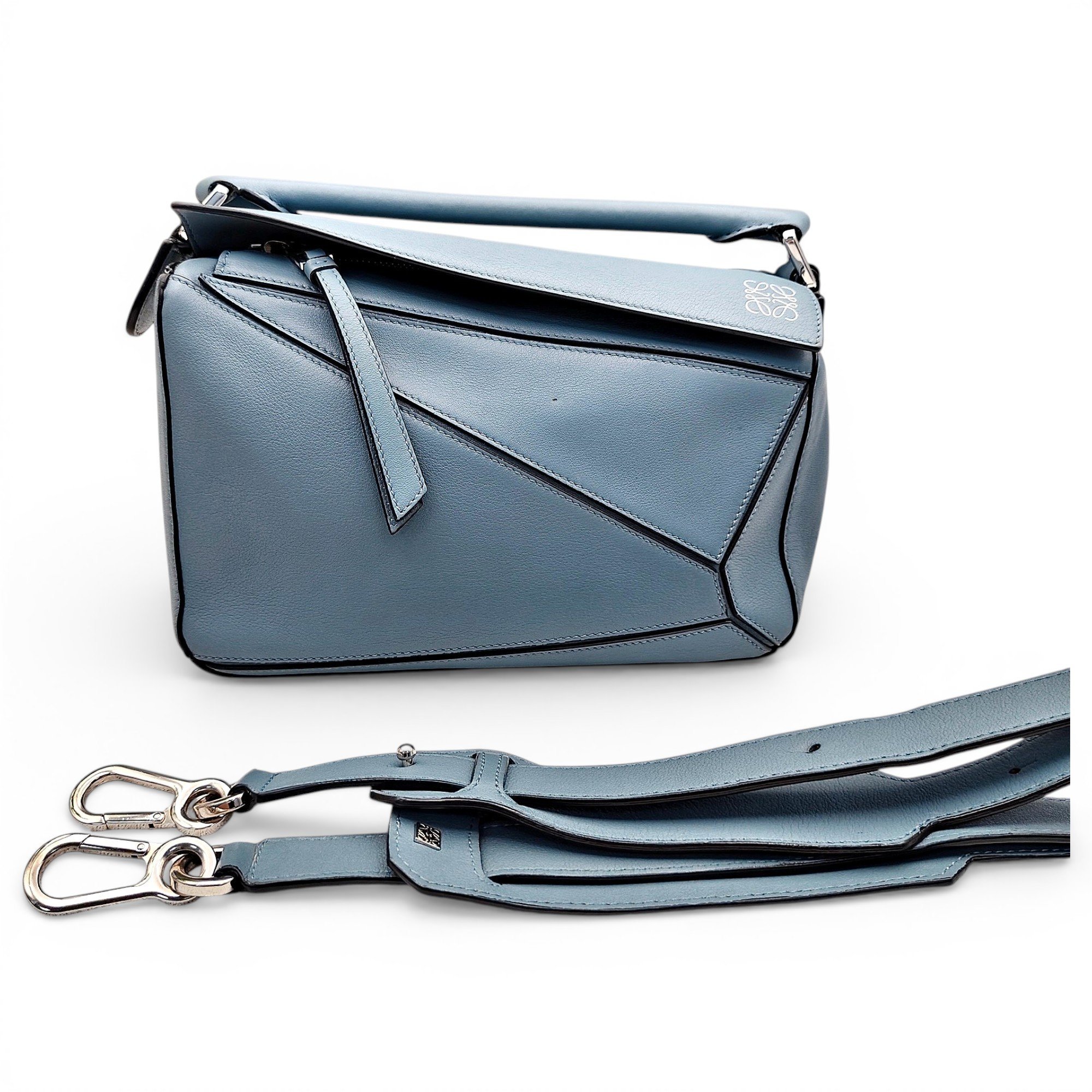 Puzzle leather handbag