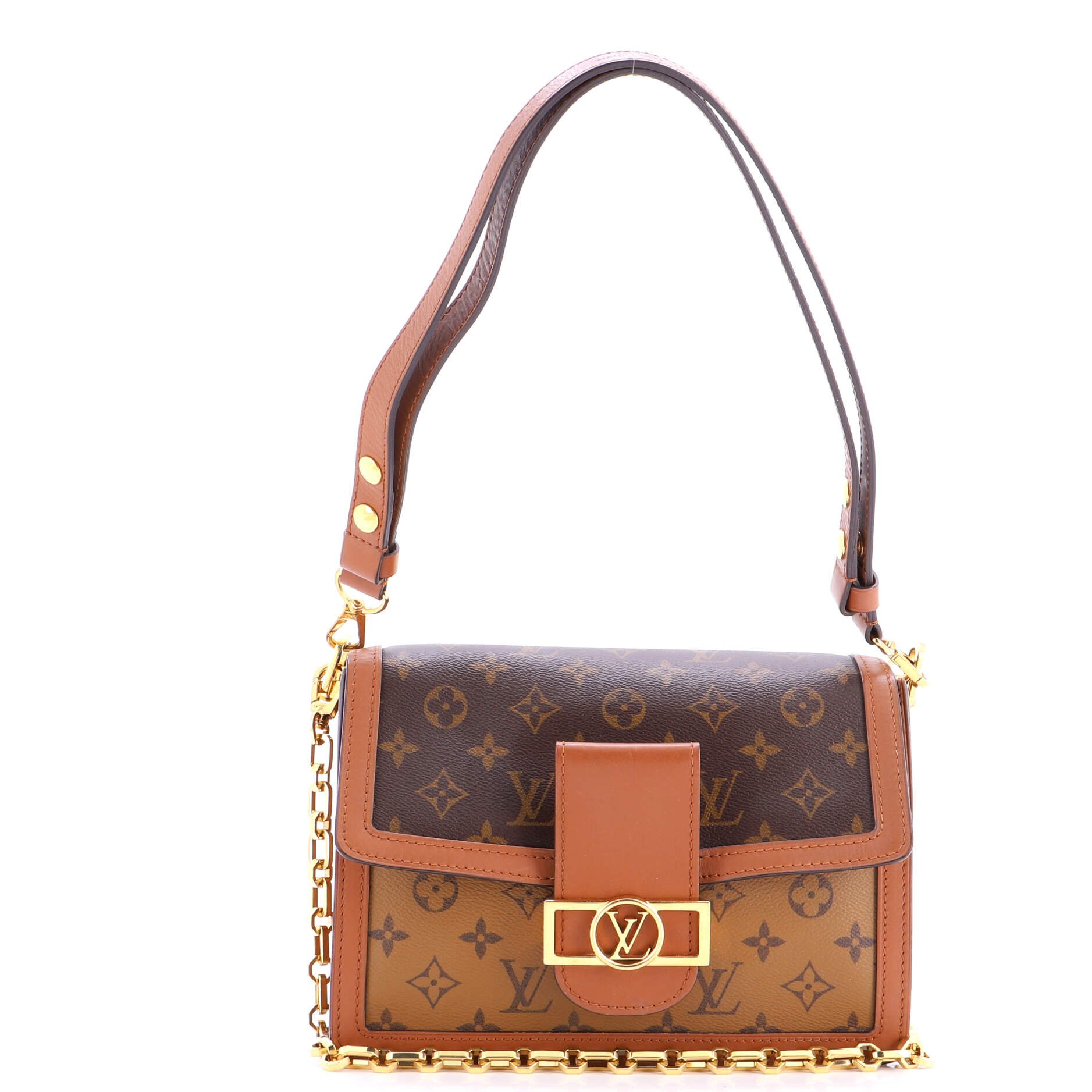 Louis Vuitton Dauphine Shoulder Bag Reverse Monogram Canvas MM