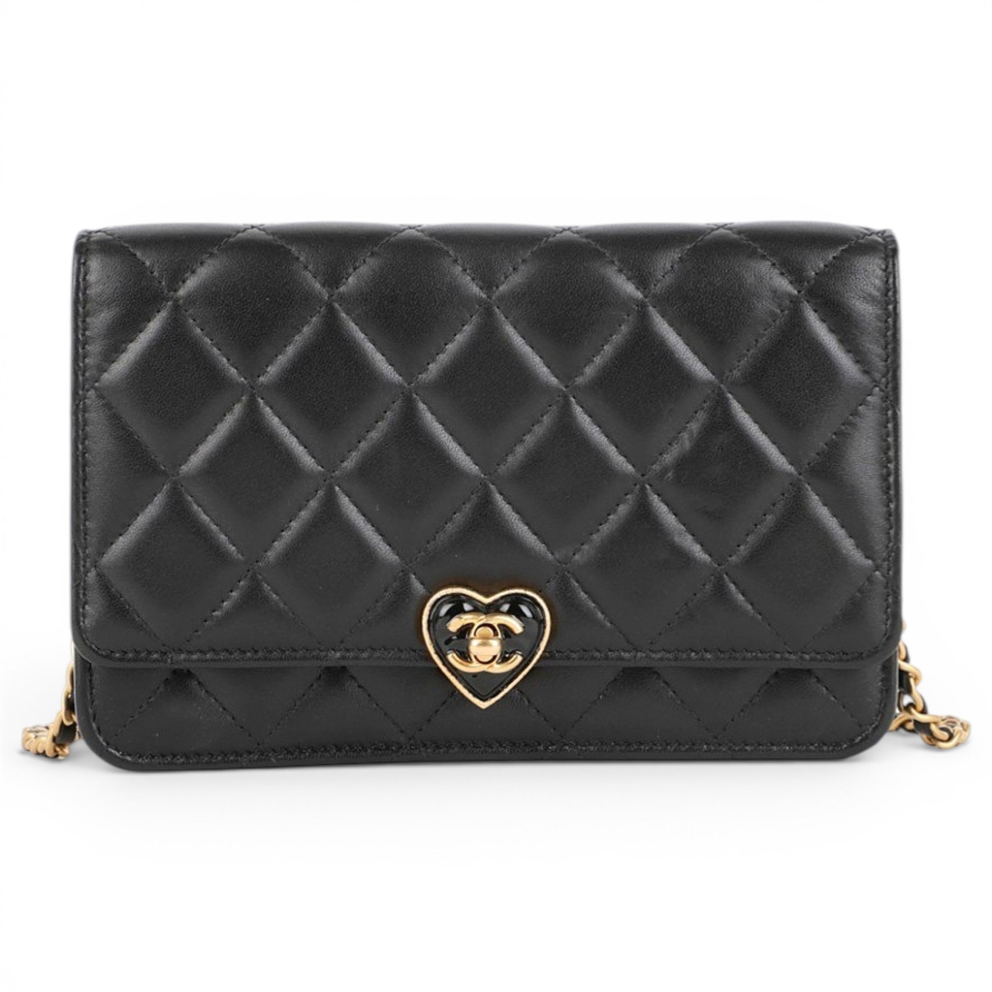 Wallet On Chain leather crossbody bag