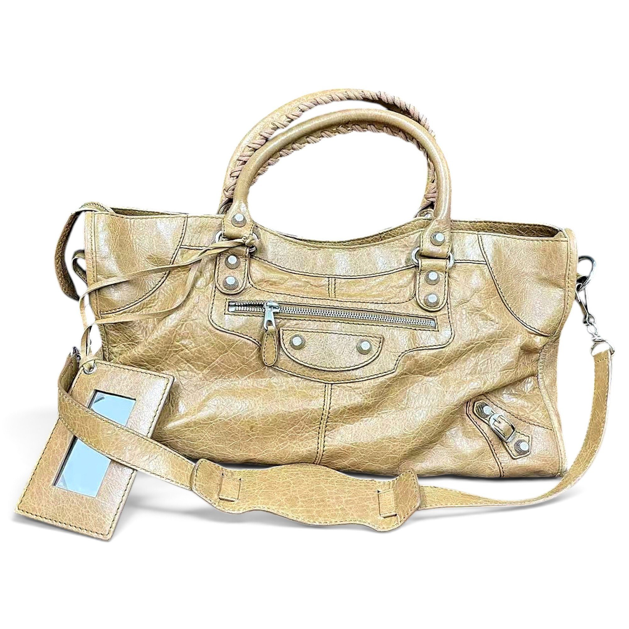 City leather handbag