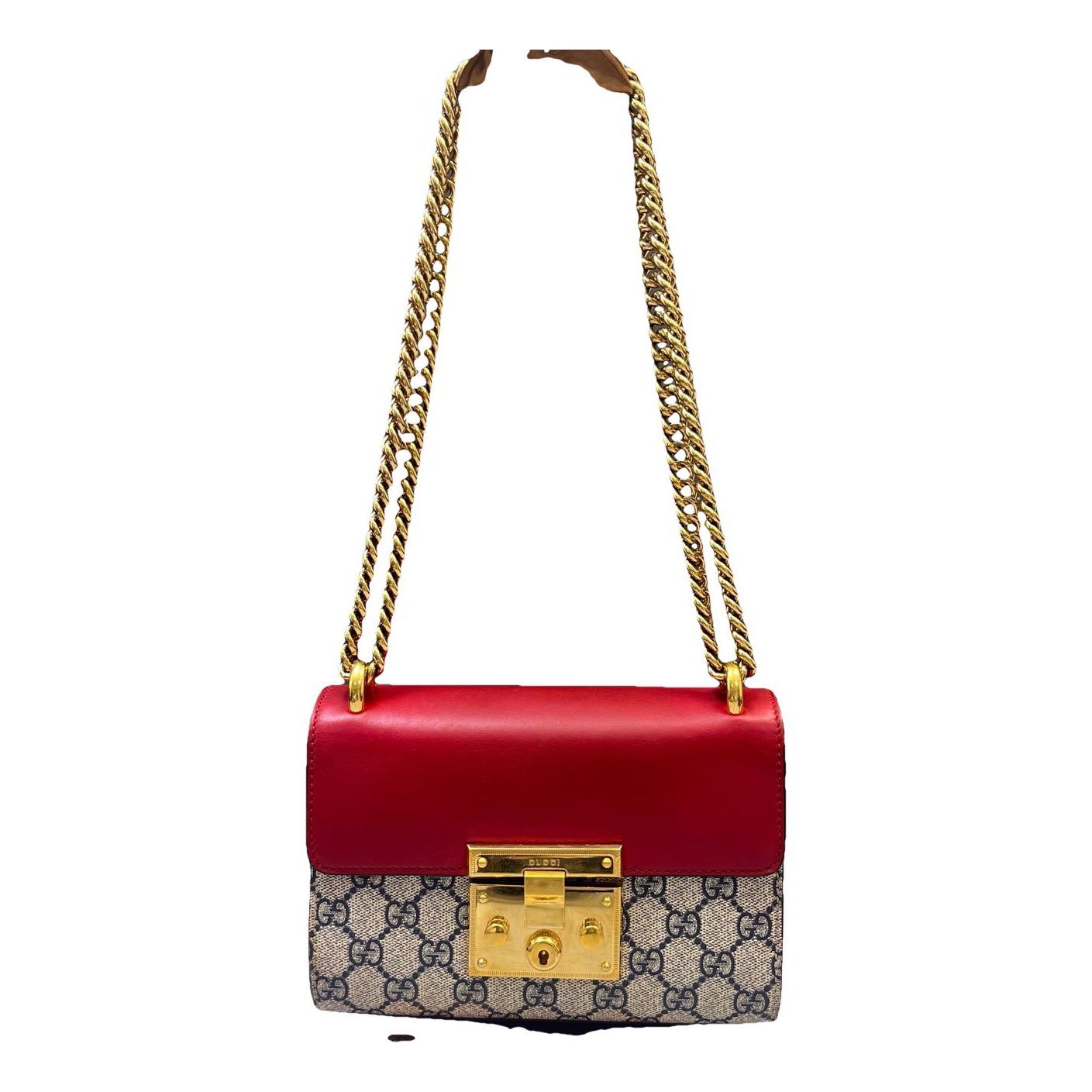 Padlock leather handbag