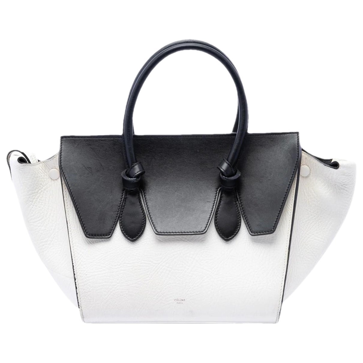 Tie leather tote