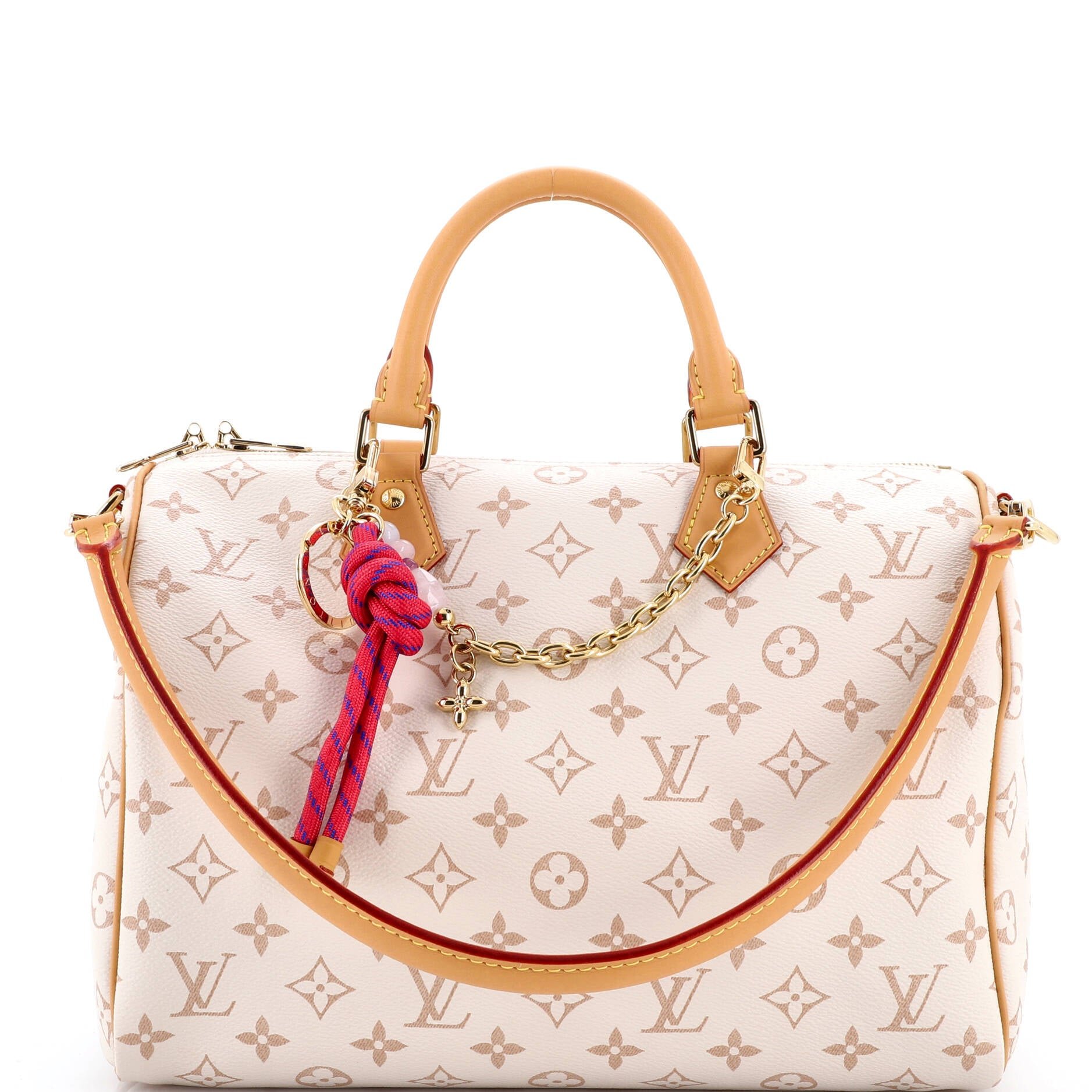 Louis Vuitton Lucky Speedy Soft Bandouliere Bag Monogram Dune Canvas 30