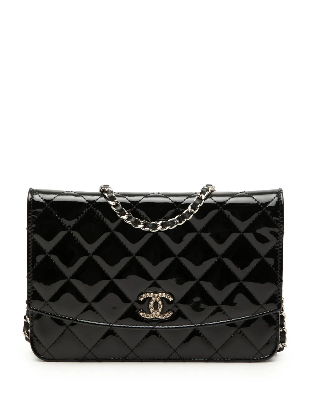 2009-2010 CC Quilted Patent Brilliant Wallet On Chain crossbody bag