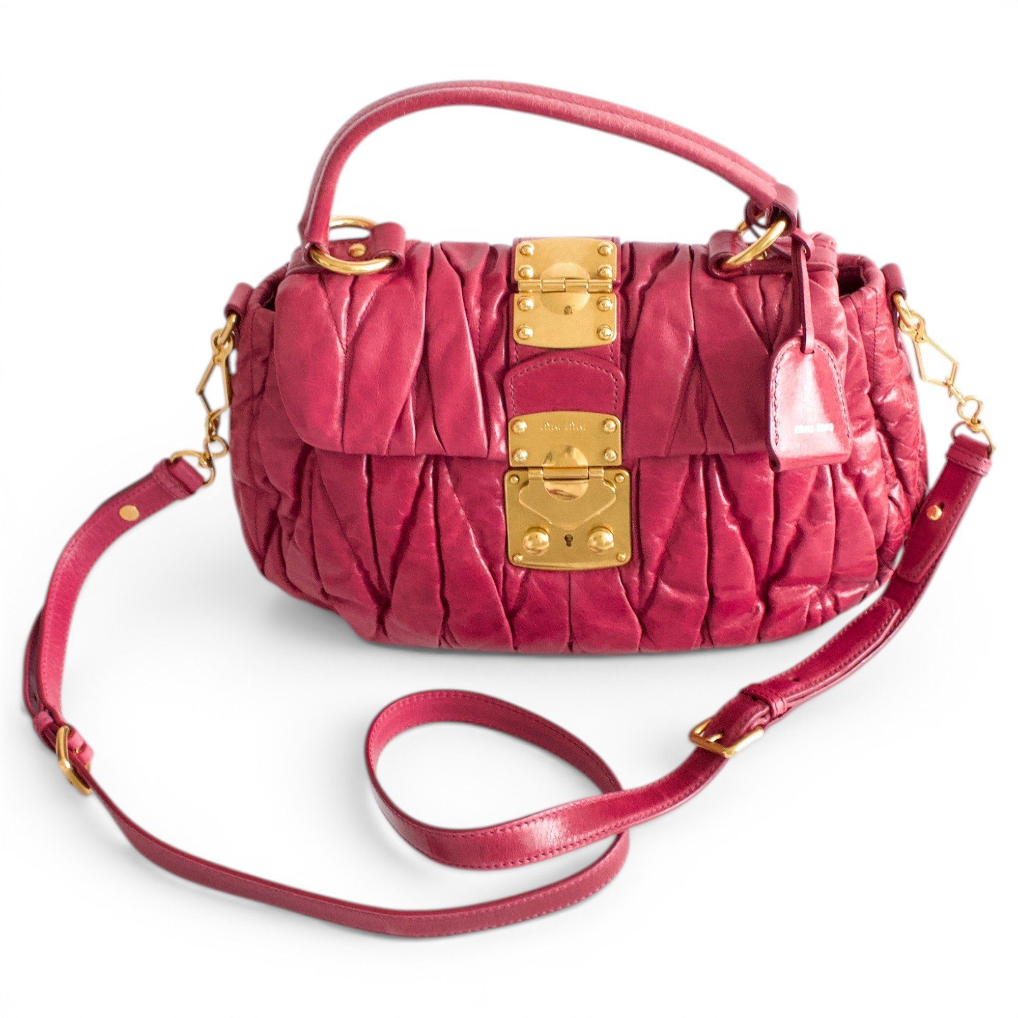 Matelassé leather handbag