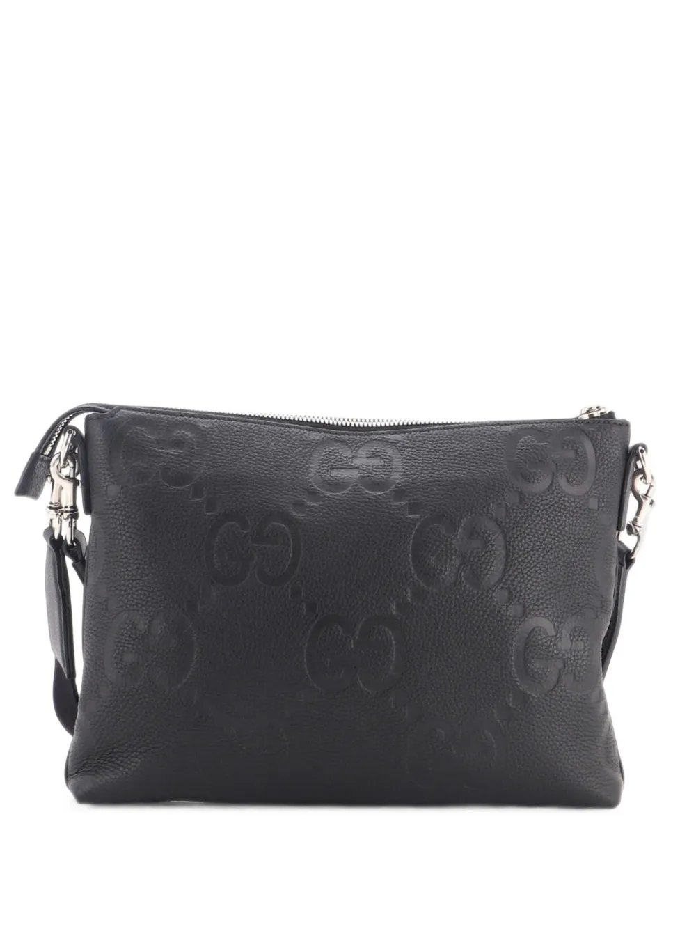 Zip Messenger Bag Jumbo GG Embossed Leather Medium clutch bag
