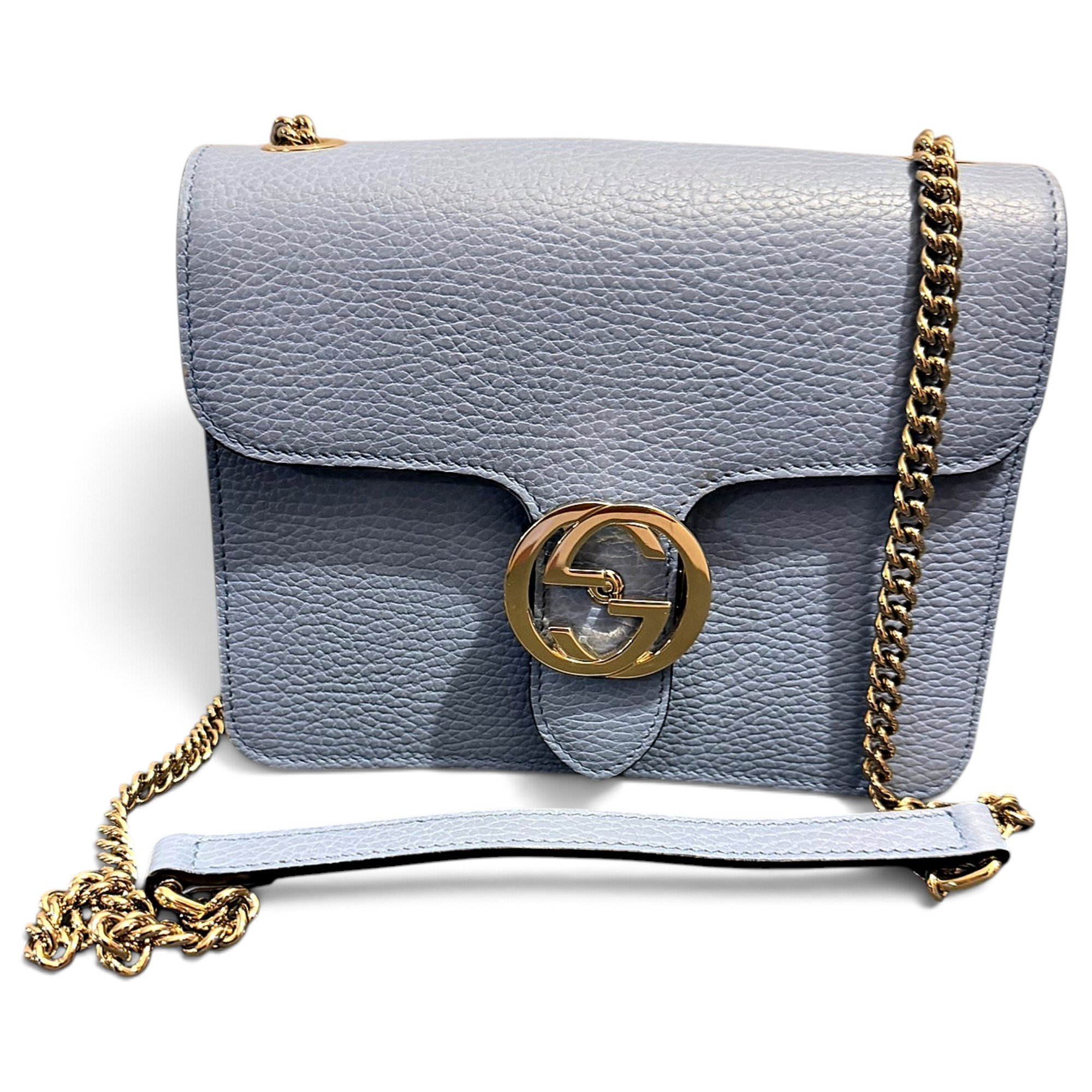 Interlocking leather handbag