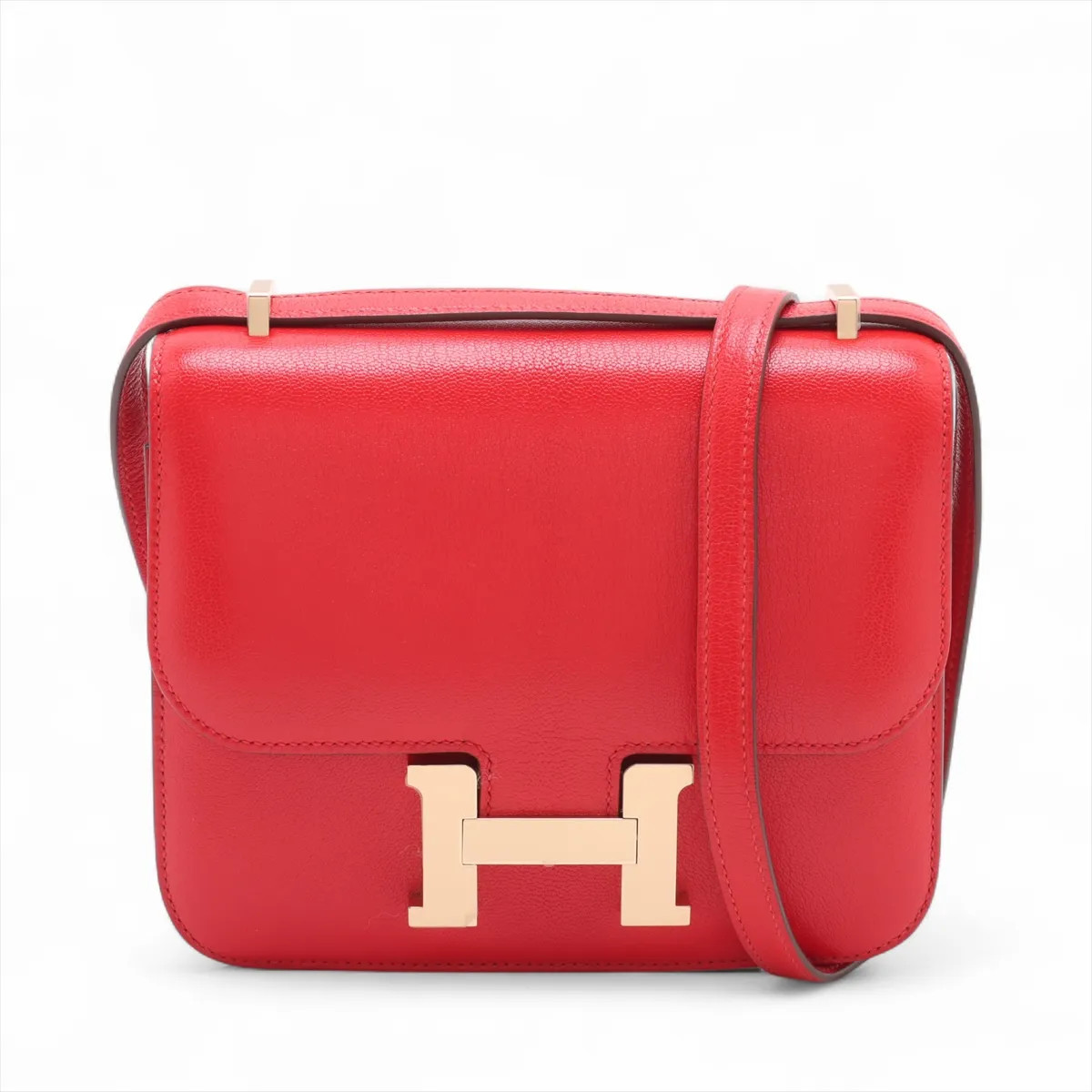 Hermès Constance 3 Mini 18 Miroir Chèvre Shamukira Rouge de Coeur Gold Metal Fit