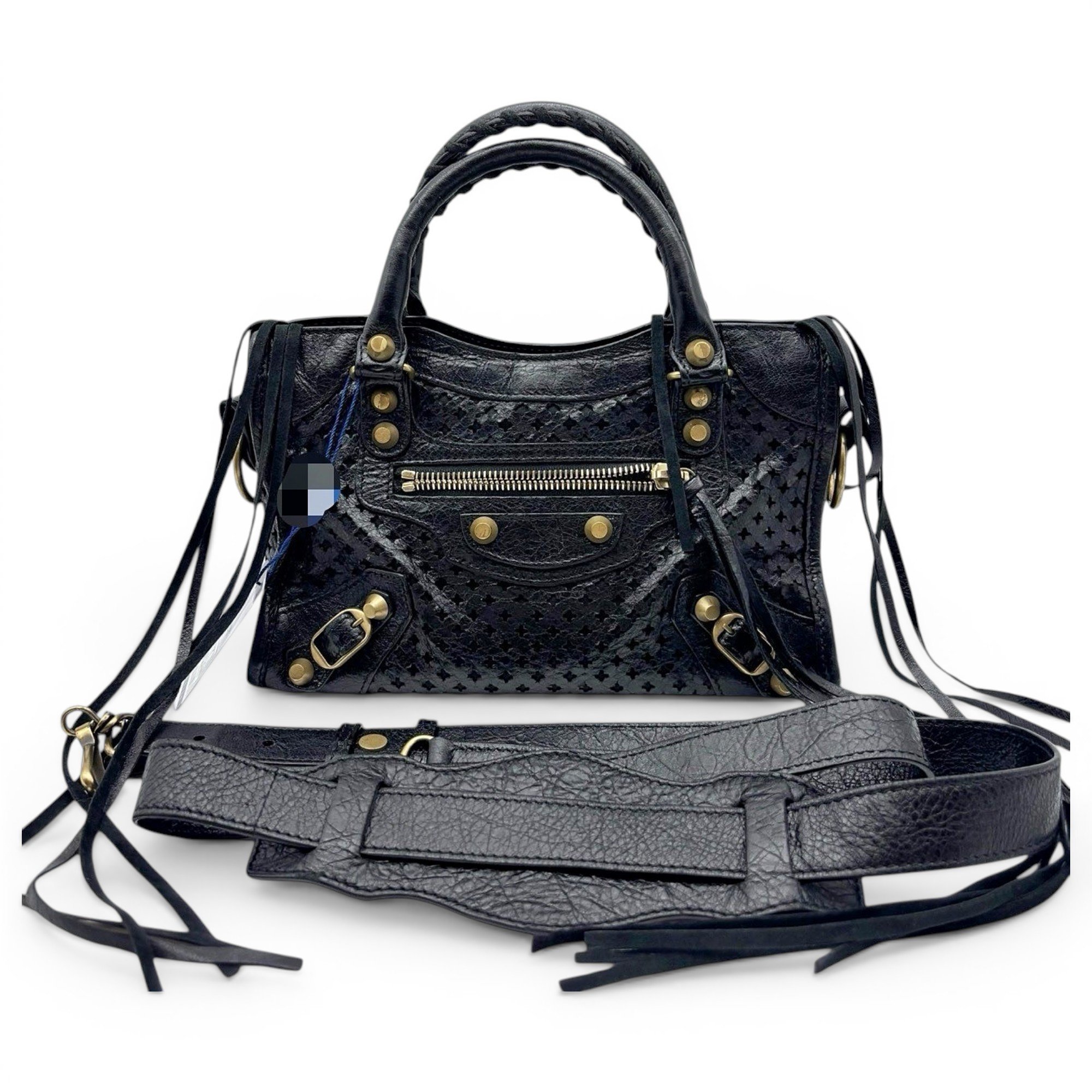 City leather handbag