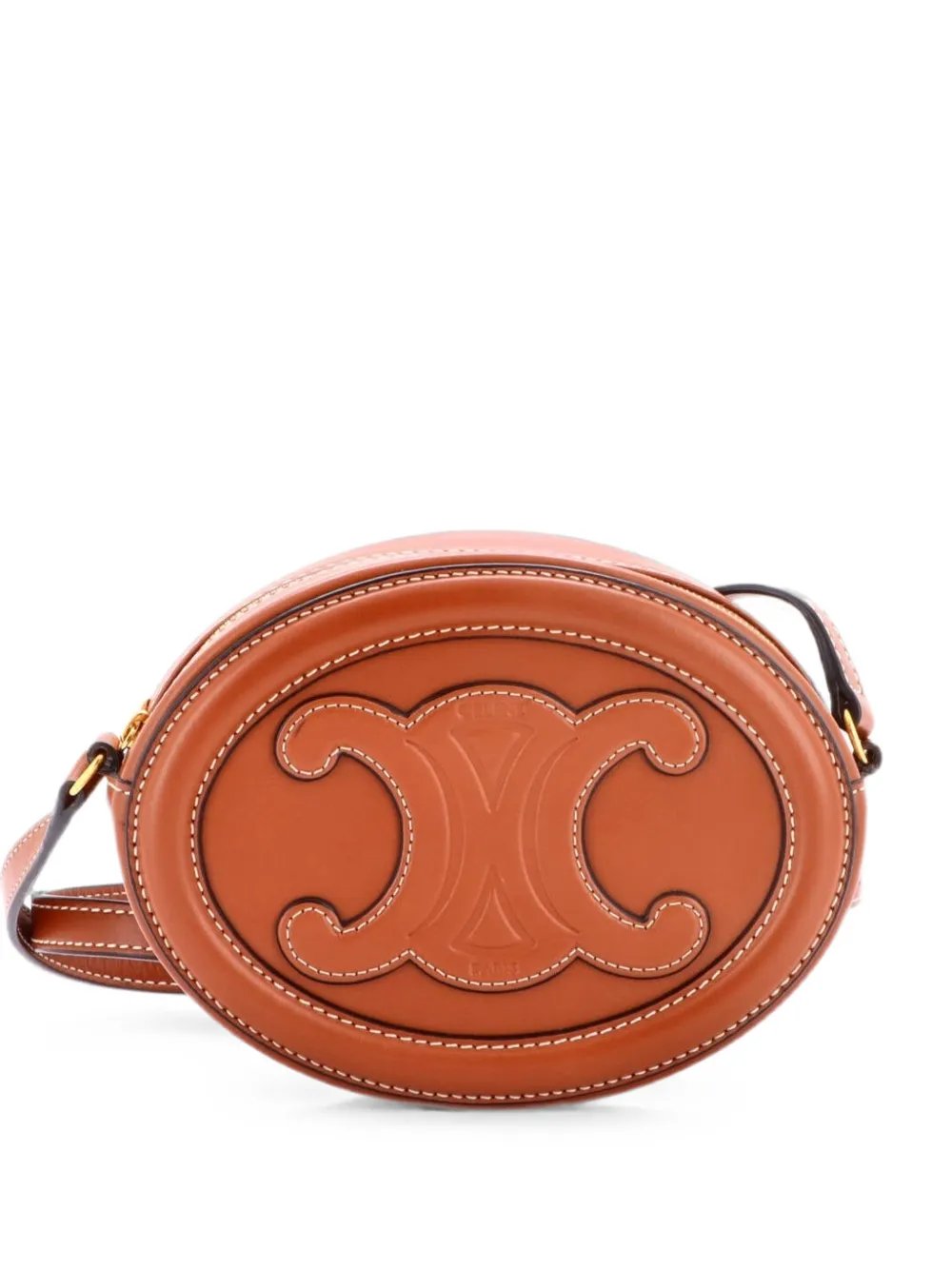 Triomphe Oval Leather Mini crossbody bag