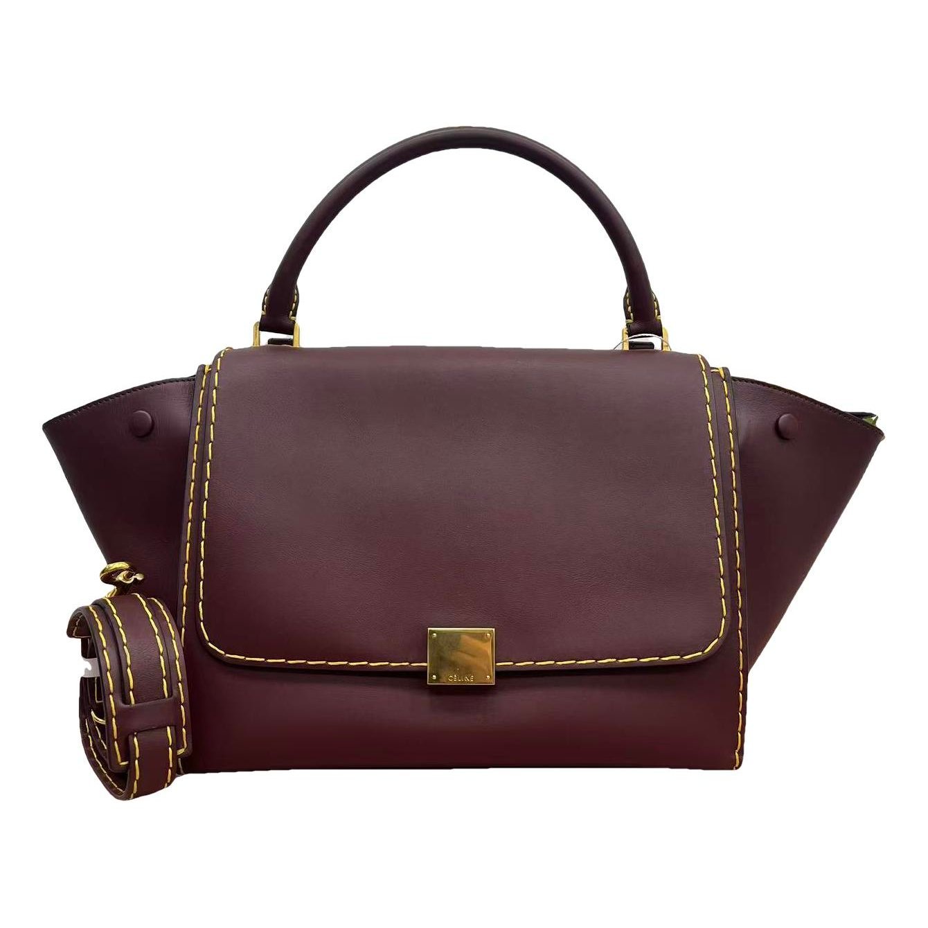 Trapèze leather handbag