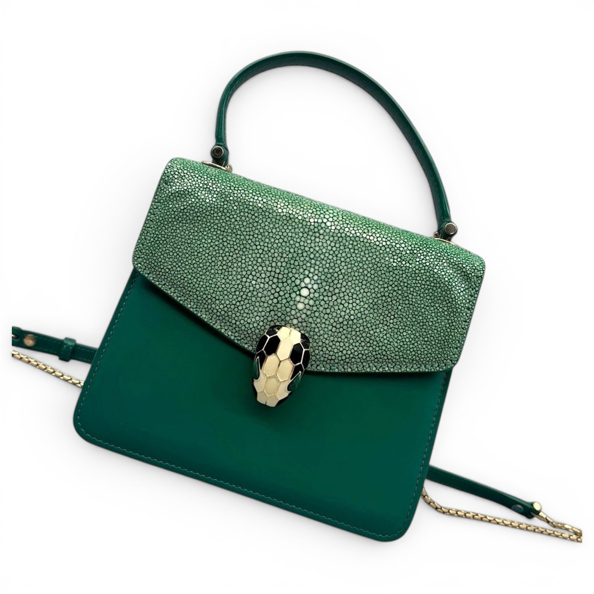 Serpenti leather handbag