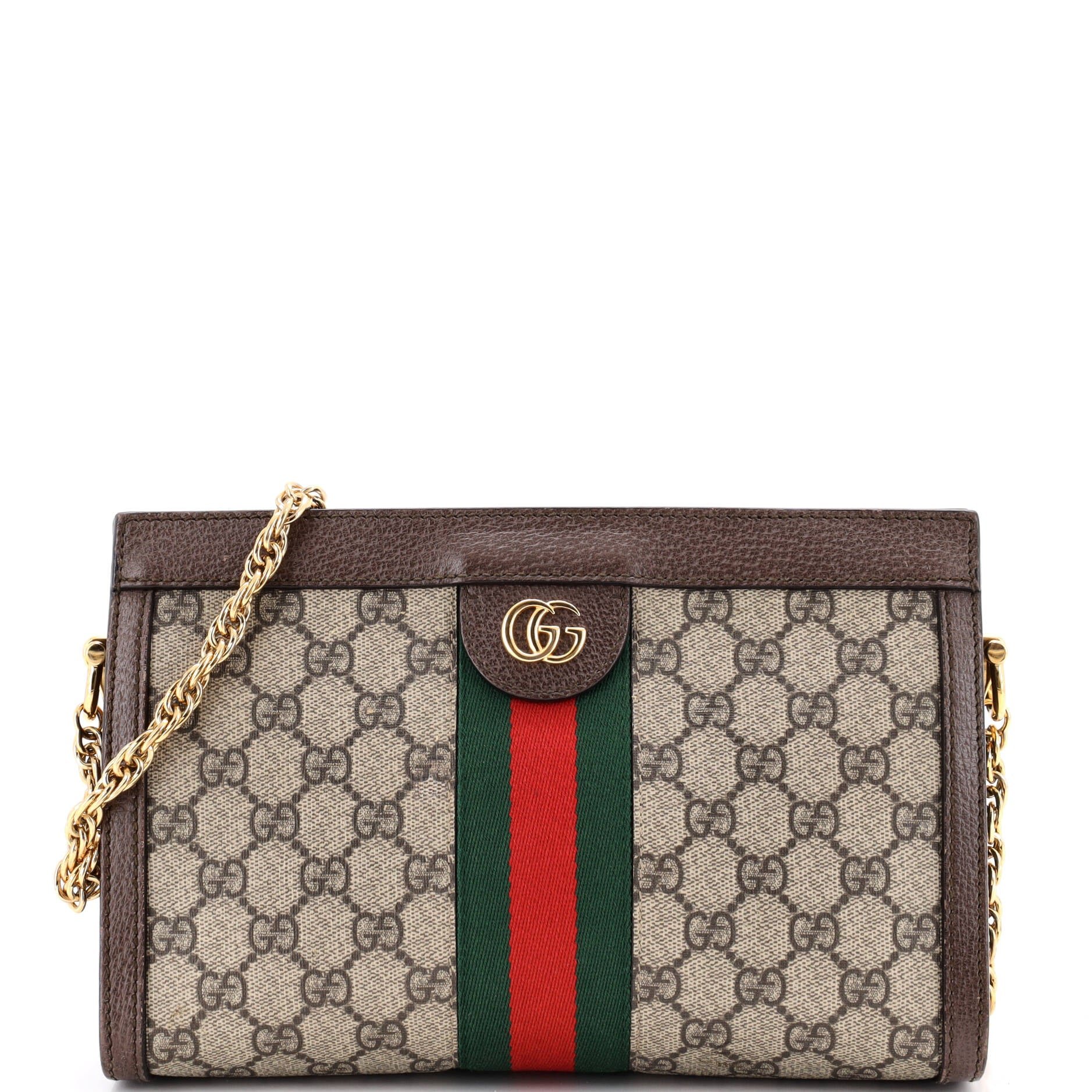 Ophidia Chain Shoulder Bag GG Coated Canvas Small