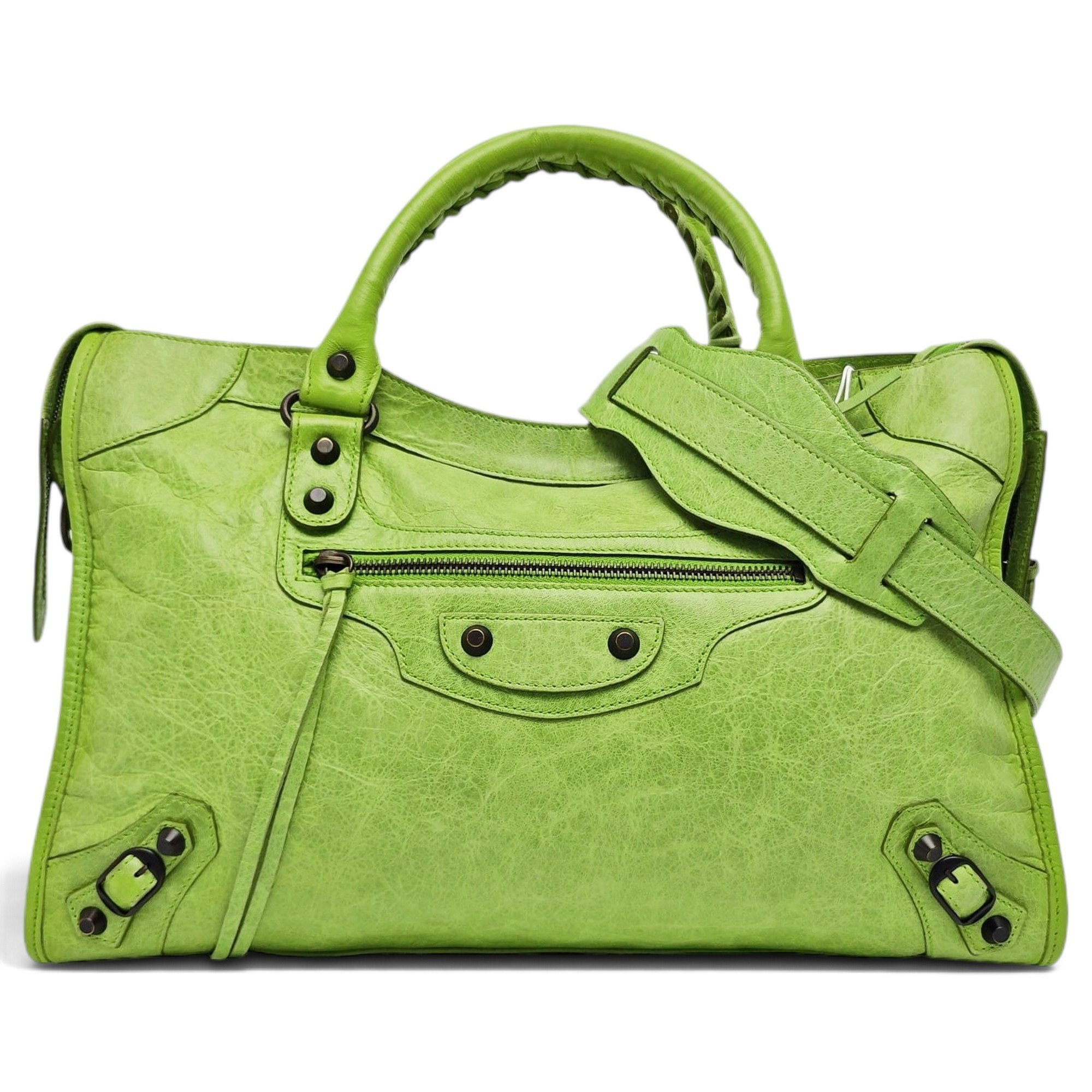 City leather handbag
