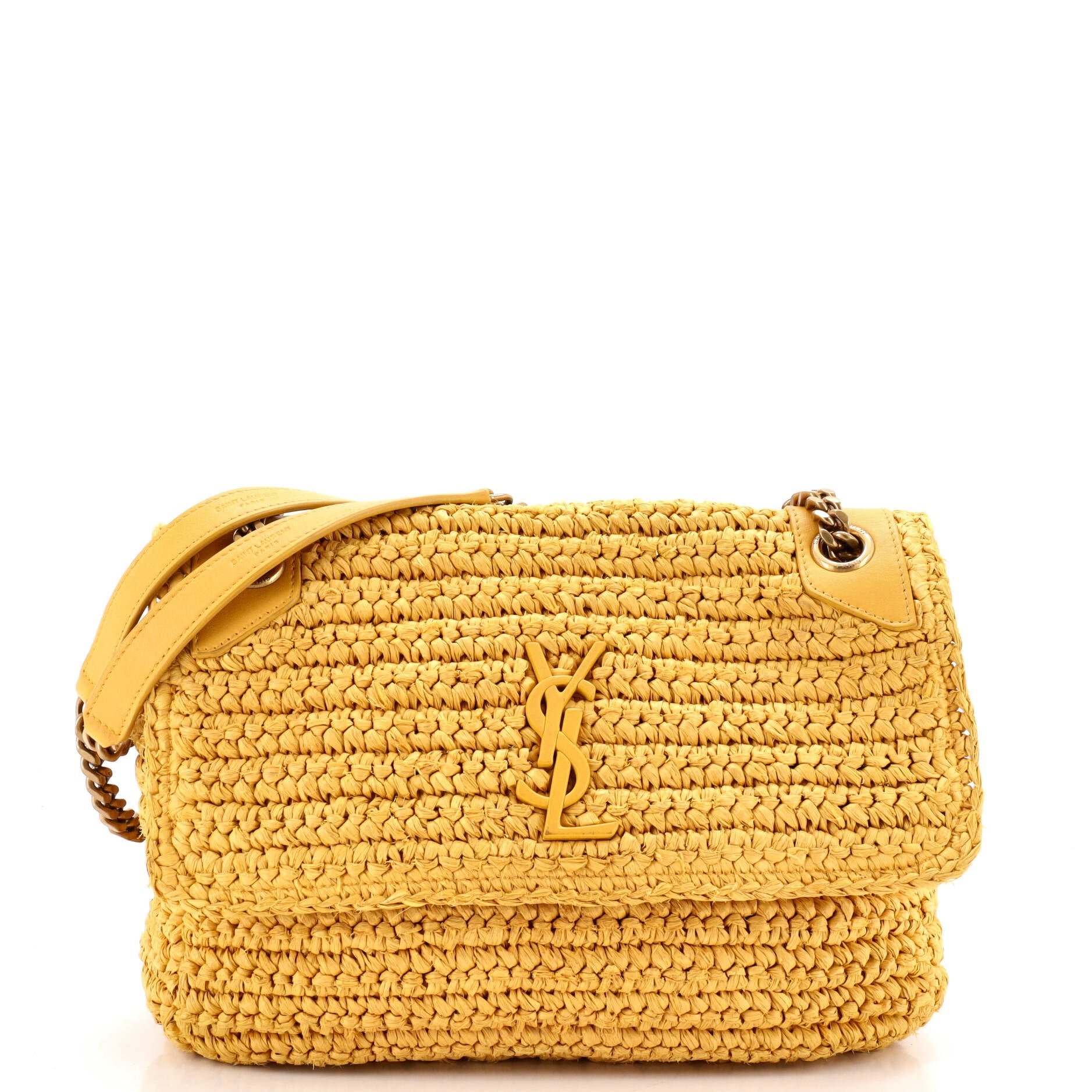 Niki Chain Flap Bag Raffia Medium