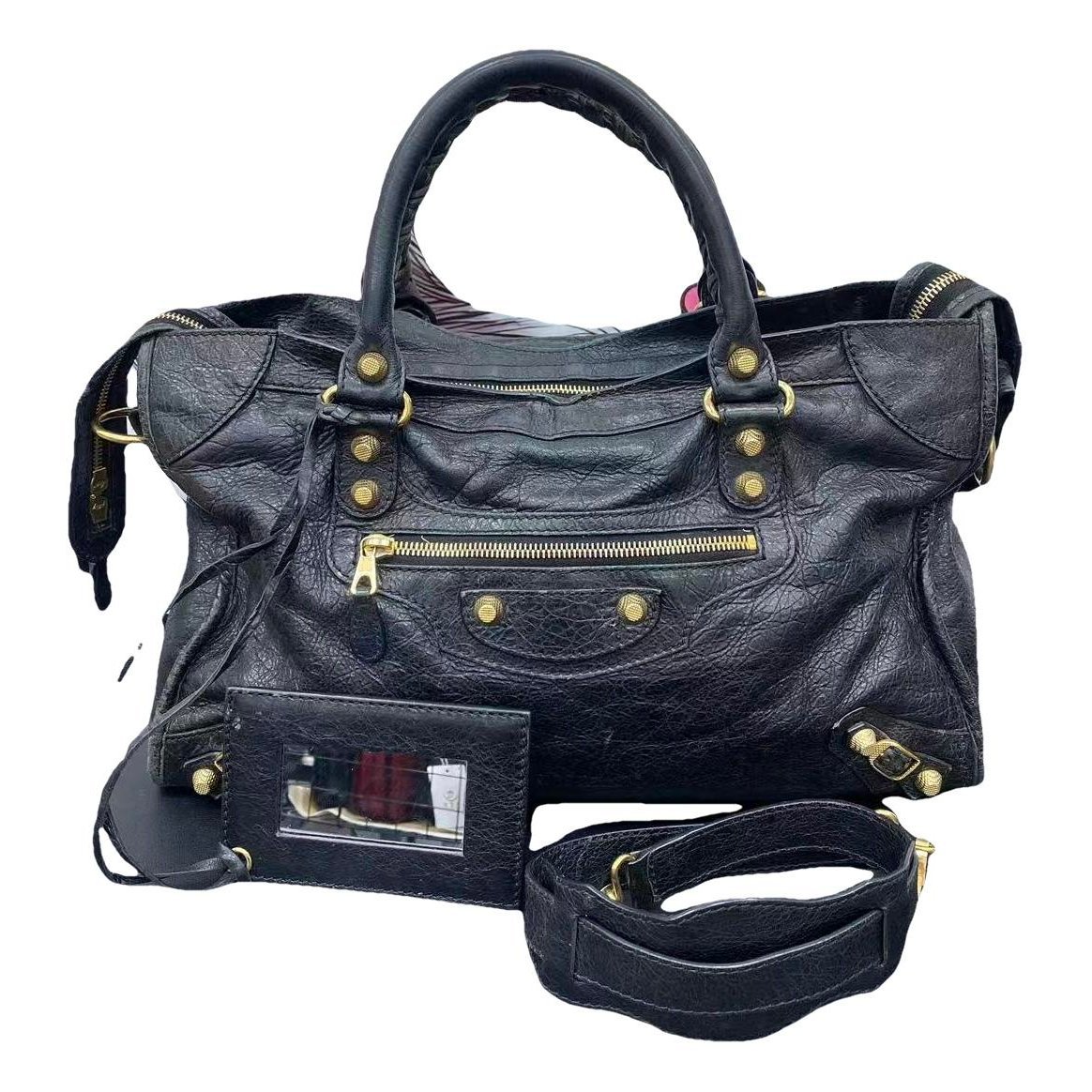 City leather handbag