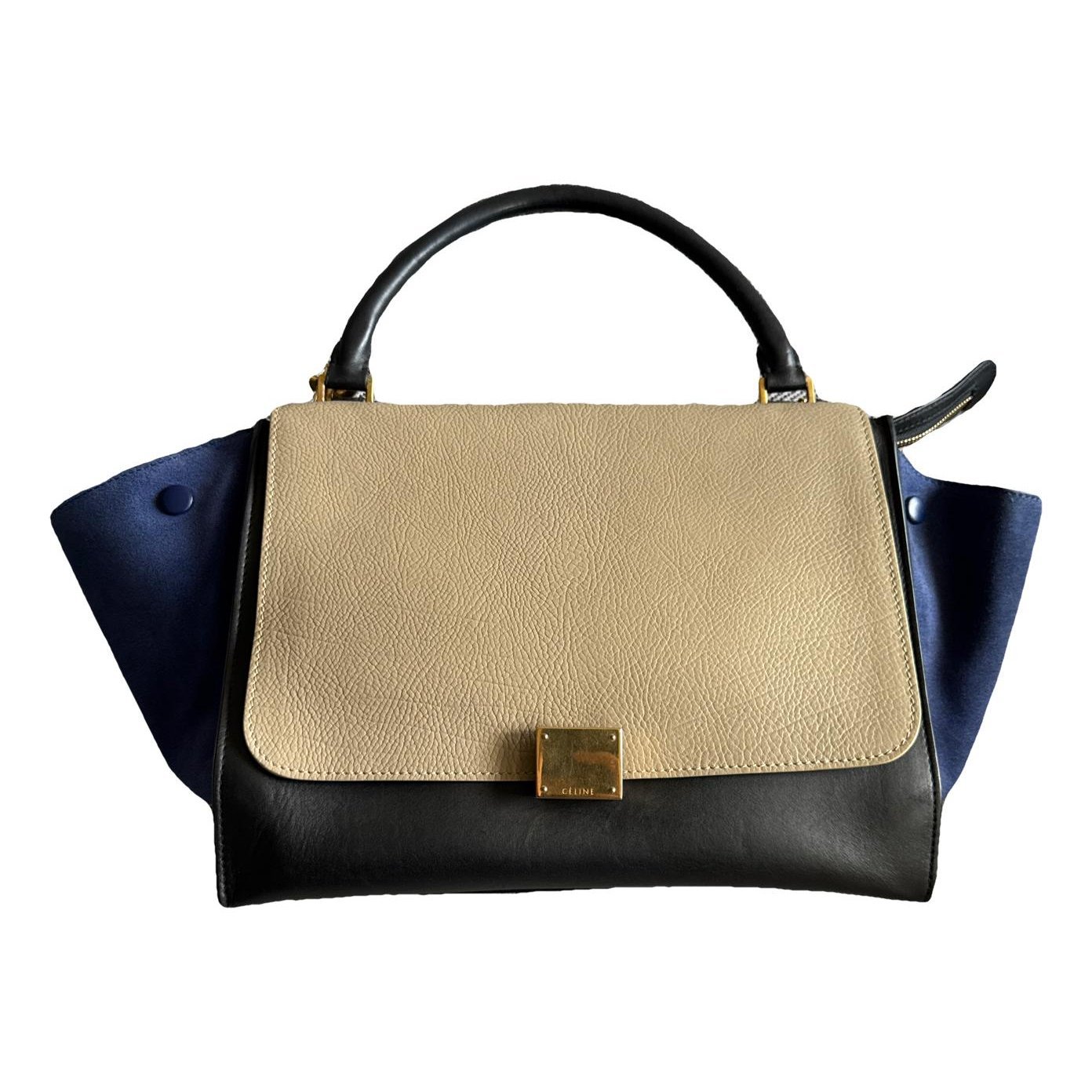 Trapèze leather handbag
