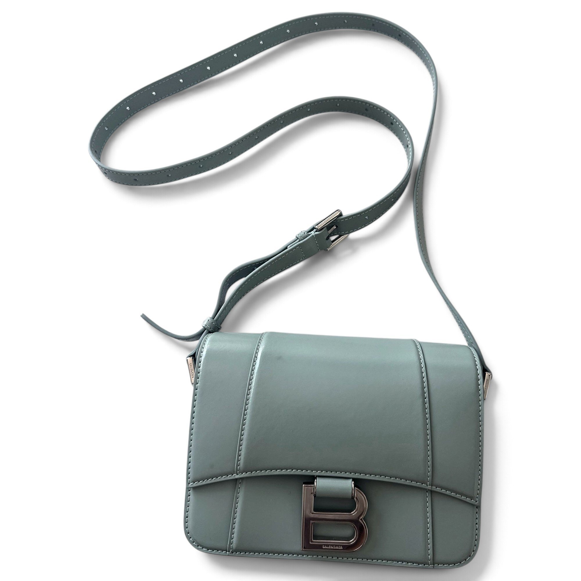 Hourglass leather crossbody bag