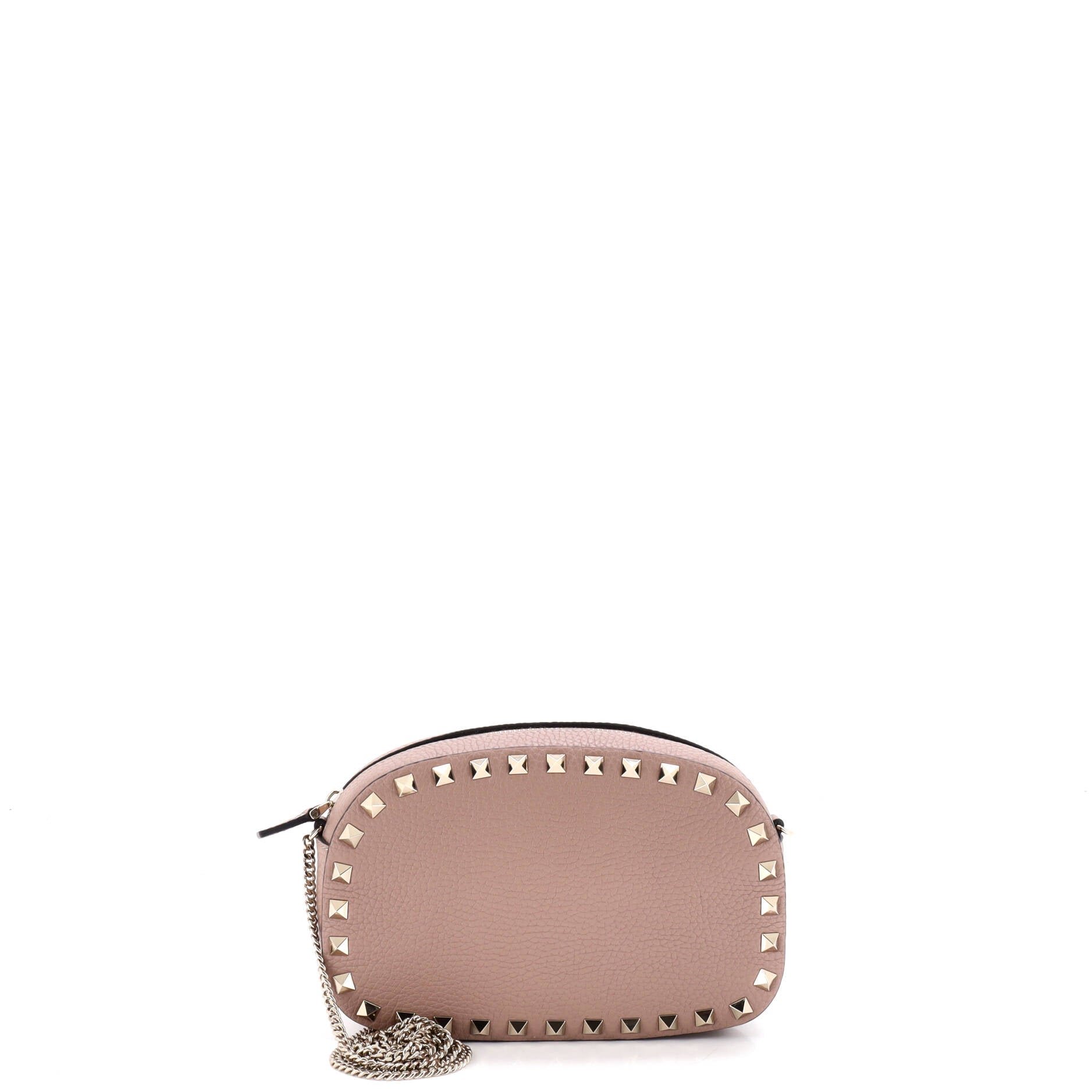 Rockstud Chain Camera Crossbody Bag Leather Small