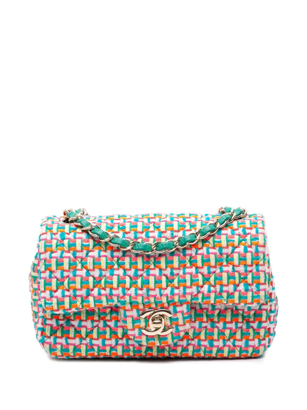 2015-2016 Mini Rectangular Classic Tweed Single Flap crossbody bag