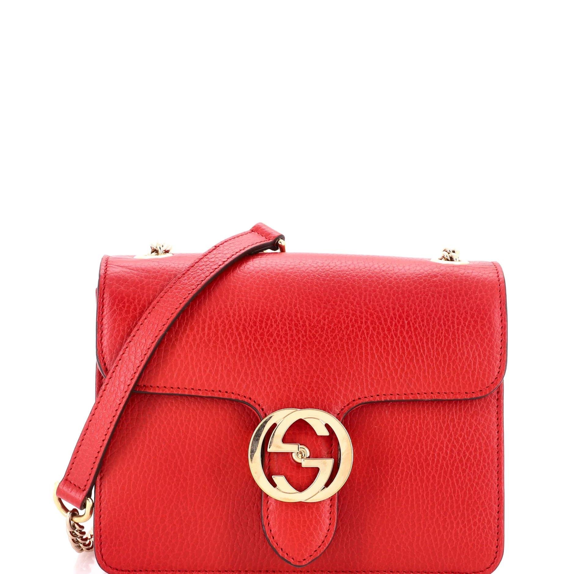 Interlocking leather handbag