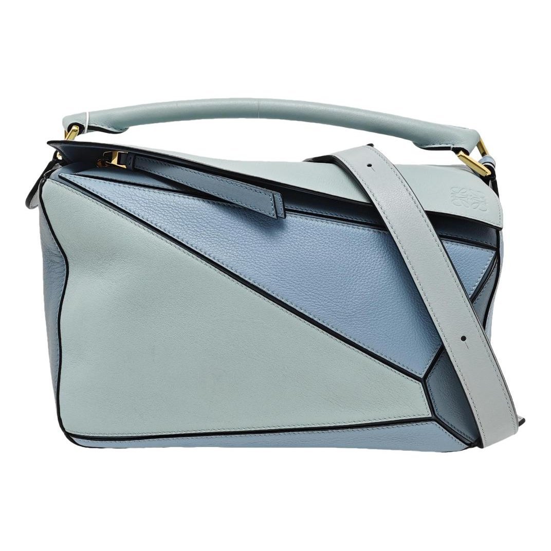 Puzzle leather handbag
