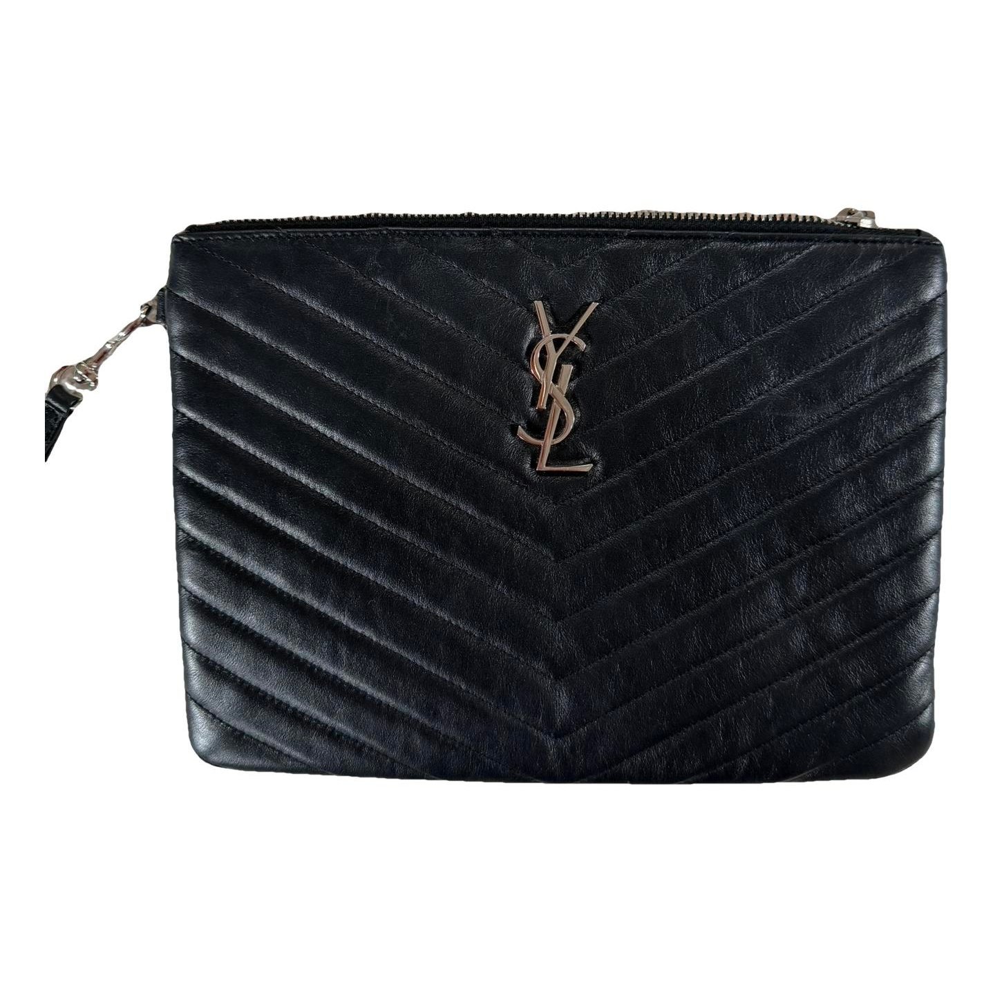 Leather clutch bag