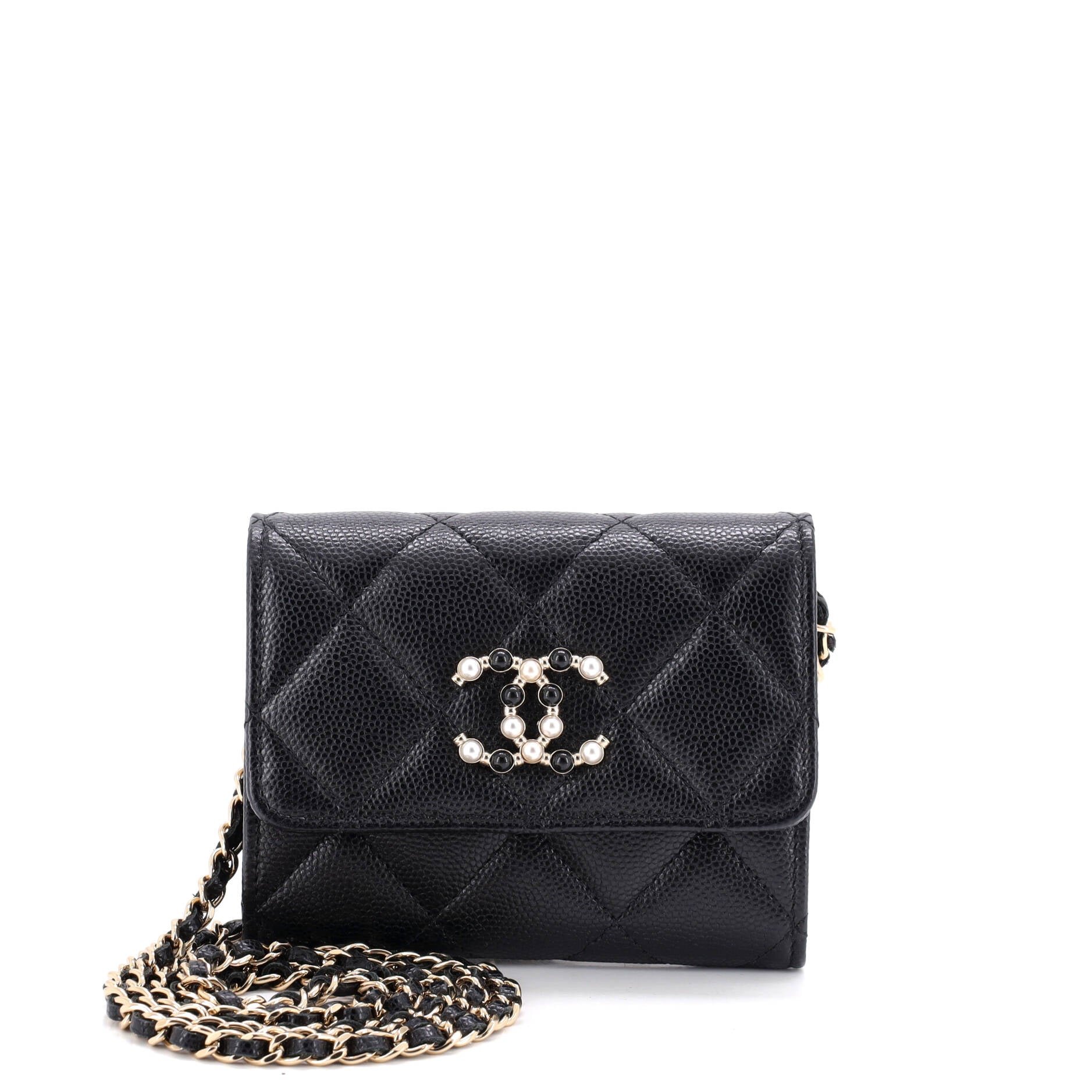 Coco Candy Card Holder on Chain Quilted Caviar