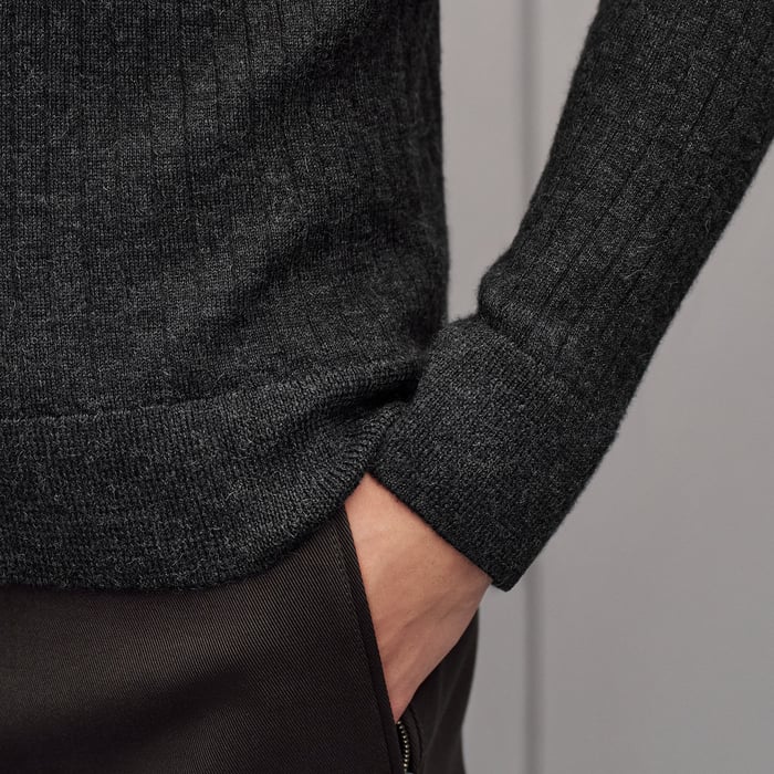 Anthracite "Detail Etriviere Alpaga" Crewneck Sweater