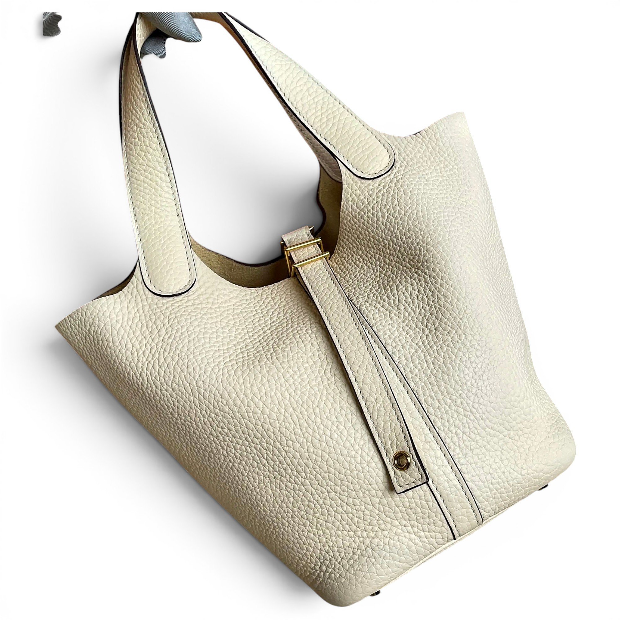 Picotin leather tote