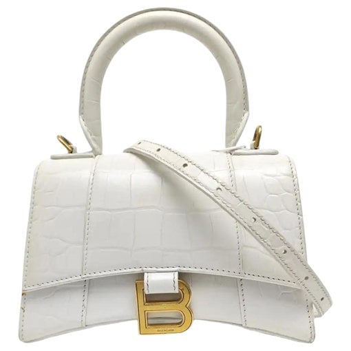 Hourglass leather handbag