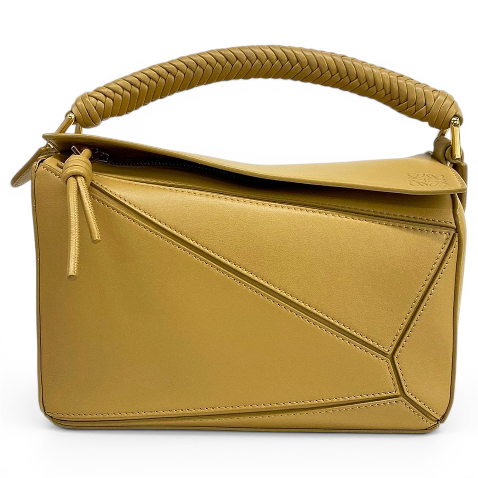 Puzzle leather handbag