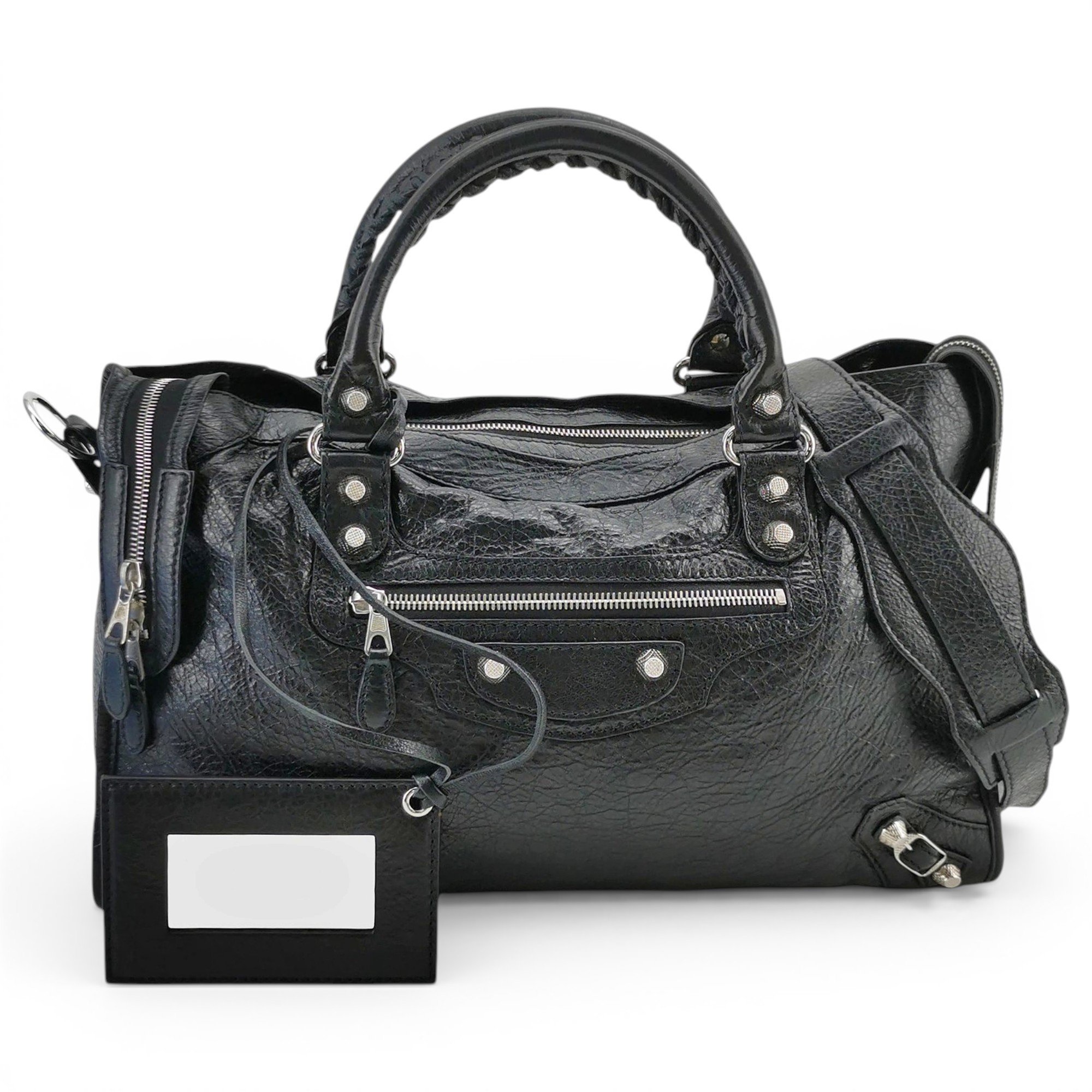 City leather handbag