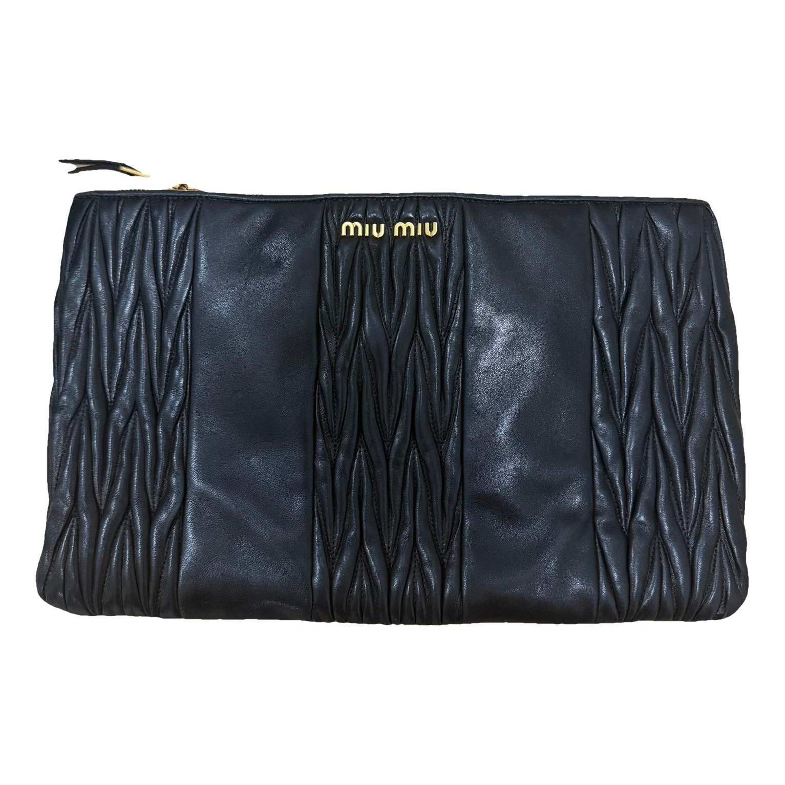 Leather clutch bag