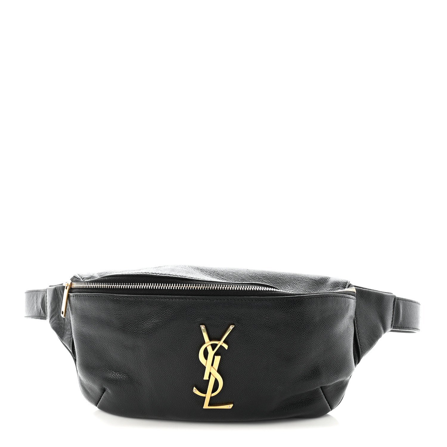 Saint Laurent Grain De Poudre Monogram Belt Bag Black