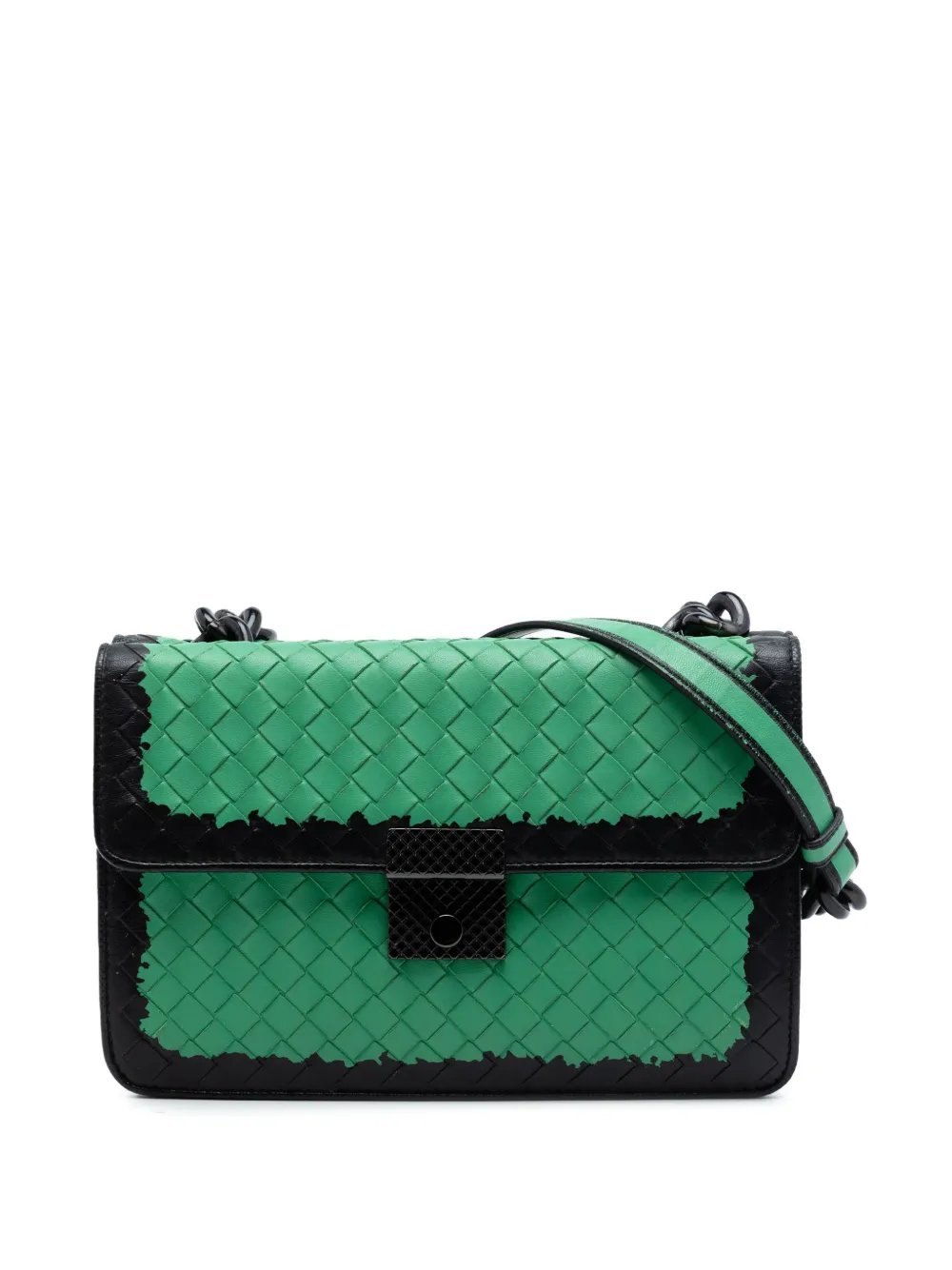 2012-2026 Bicolor Nappa Intrecciato Double Flap shoulder bag