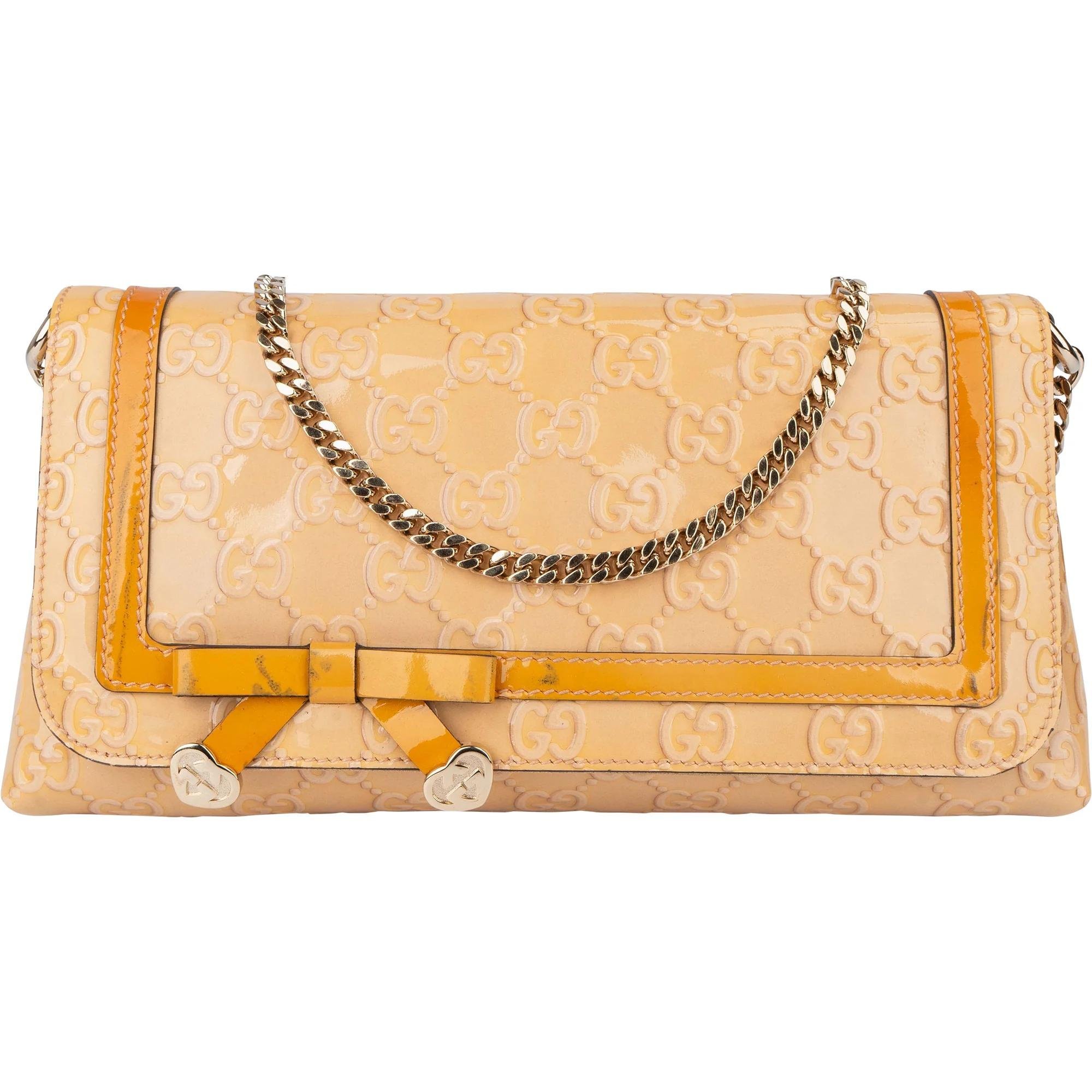 Gucci B patent leather bag
