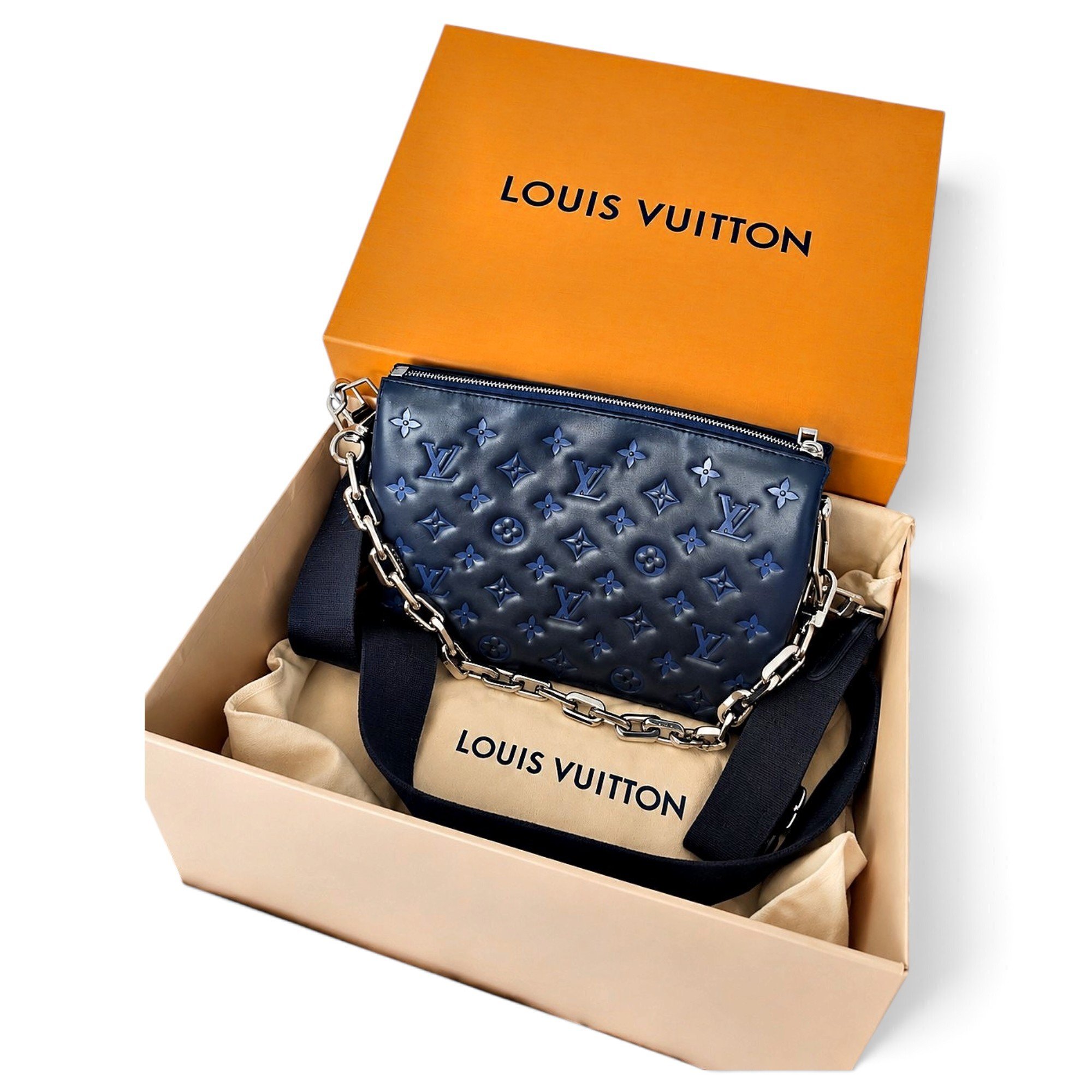 Coussin leather crossbody bag