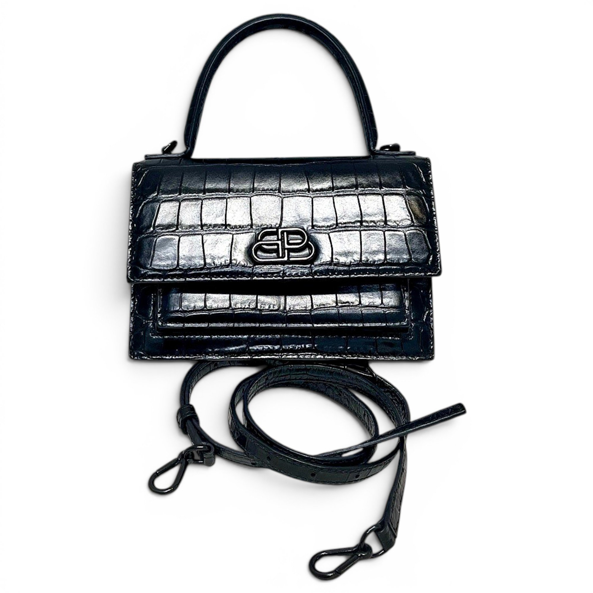 Sharp leather handbag