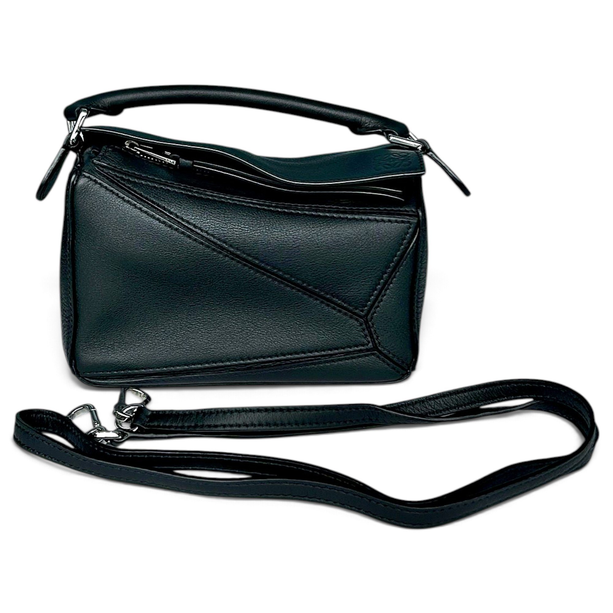 Puzzle leather handbag