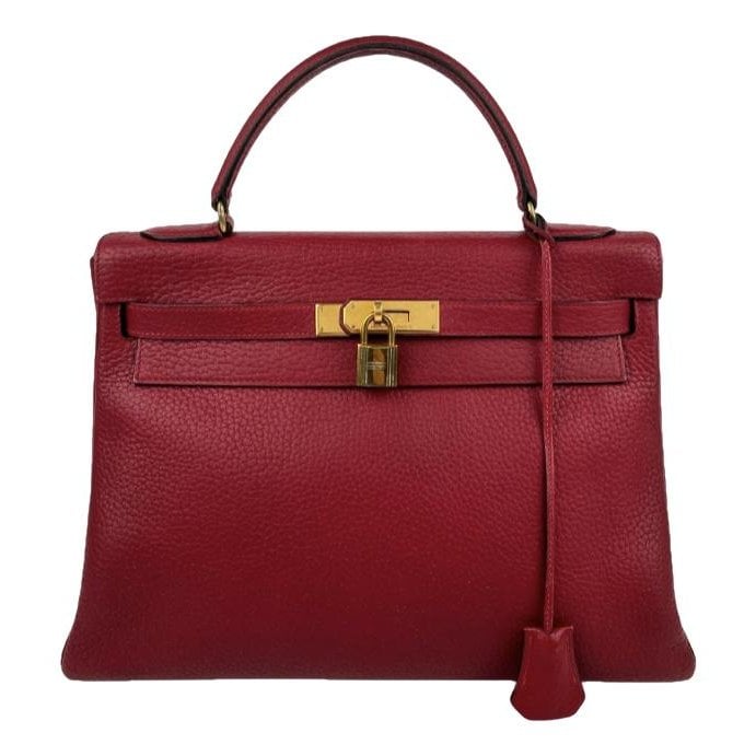 Hermes Kelly 32 Handbag Clemence Leather 1987