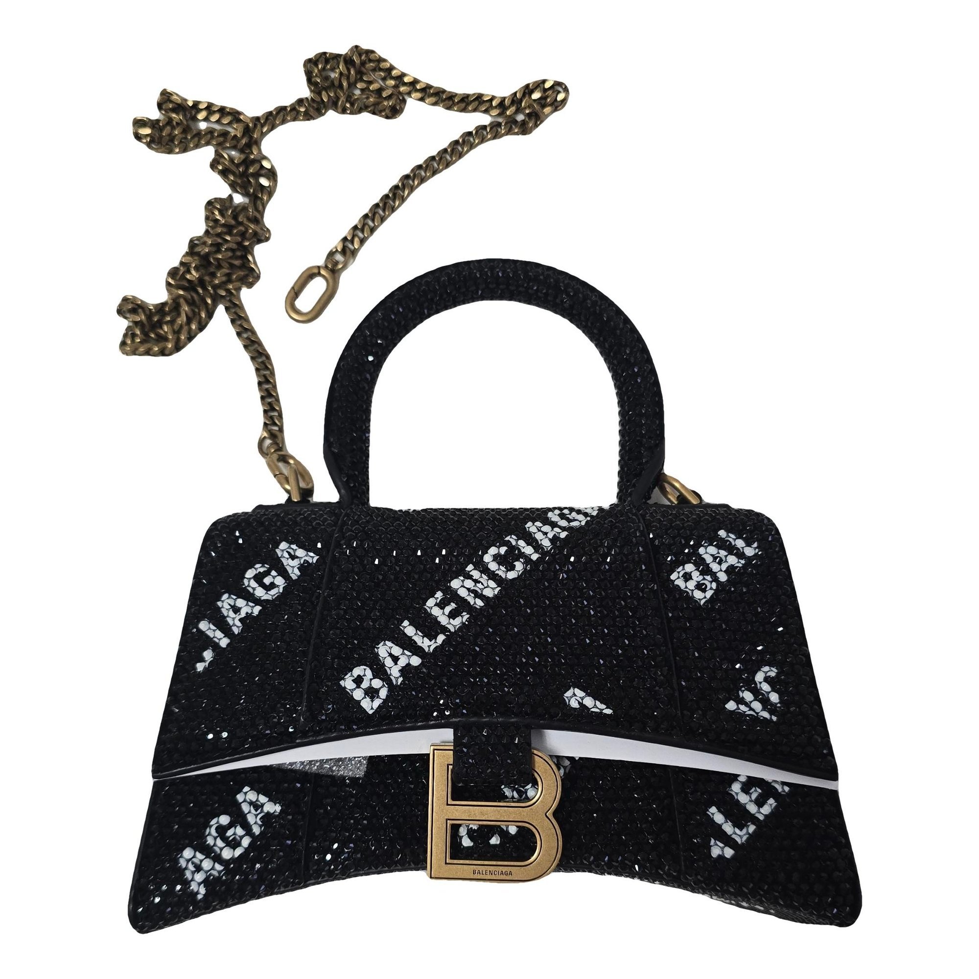 Hourglass leather crossbody bag