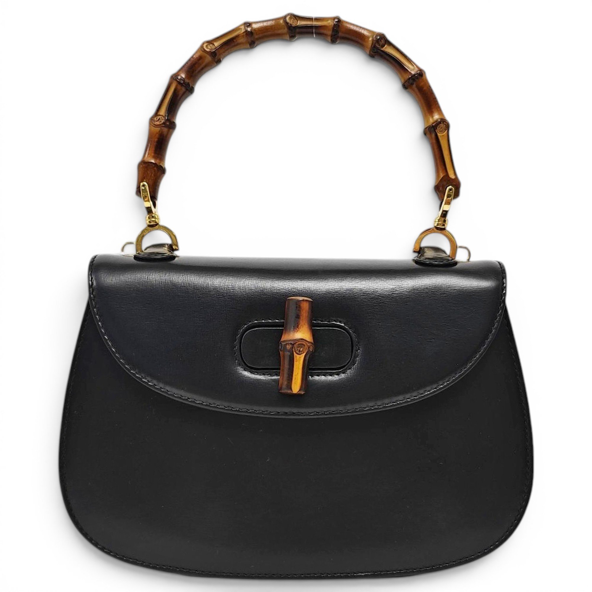 Convertible Bamboo Top Handle leather handbag