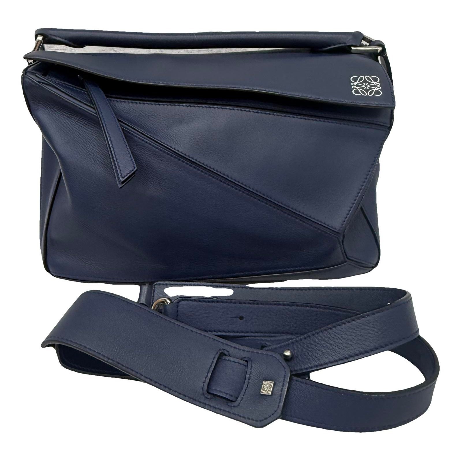 Puzzle leather handbag