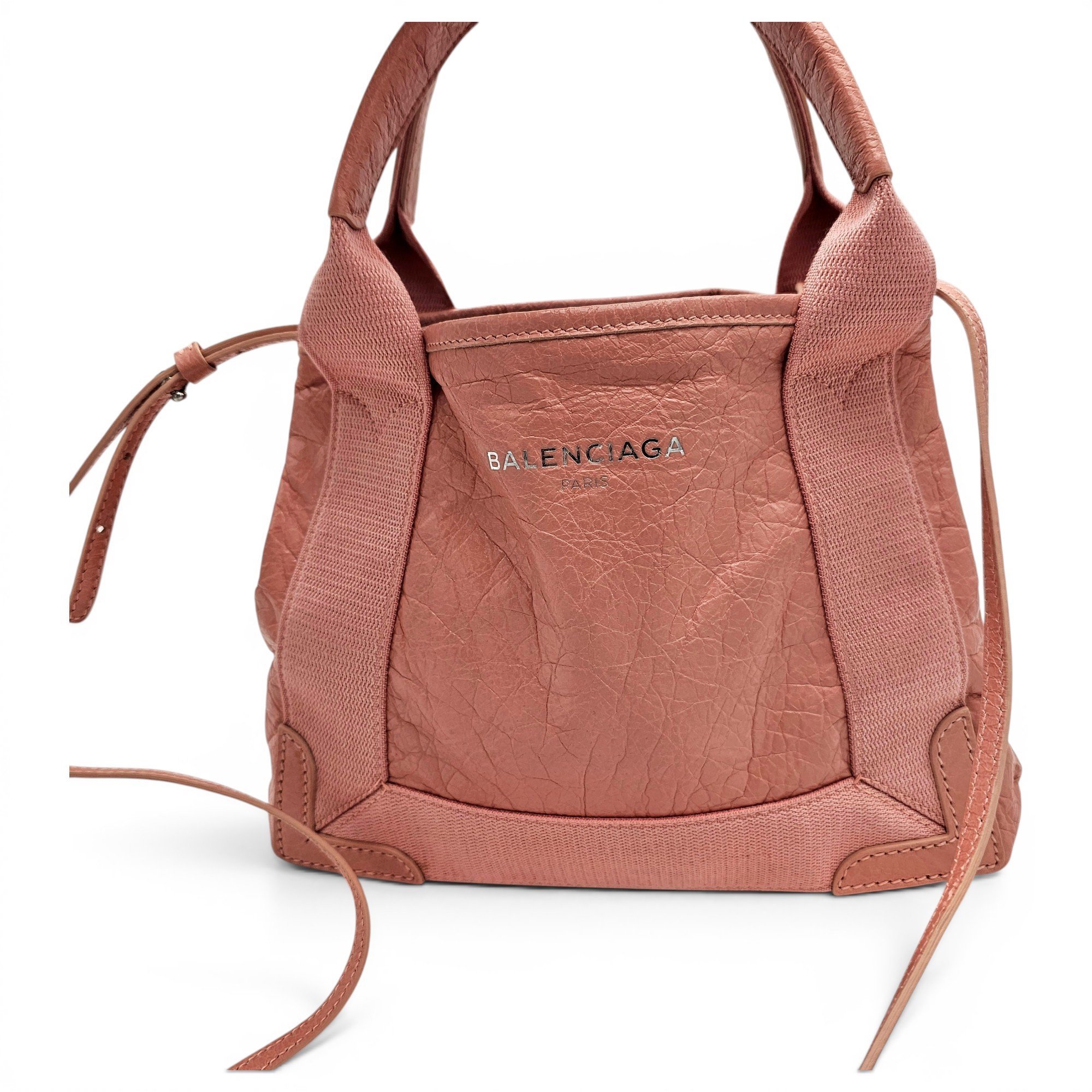 Navy cabas leather tote